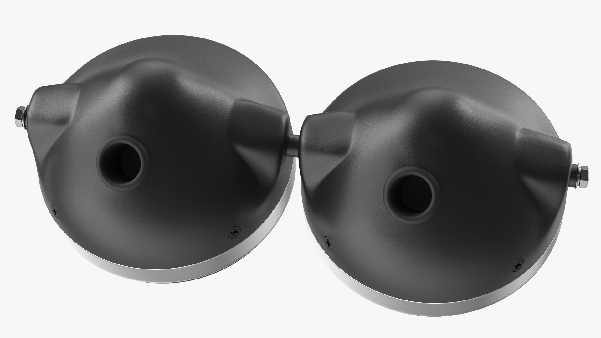 3D Motorcycle Headlight Pair with Mesh Grill
