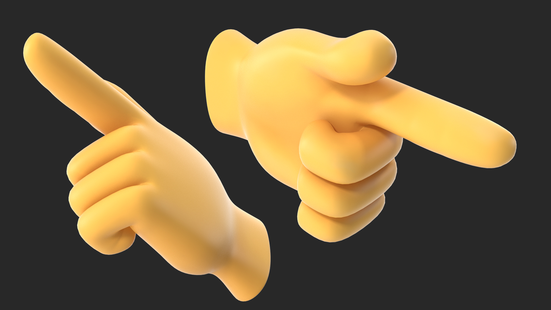 Backhand Index Pointing Left Emoji 3D model
