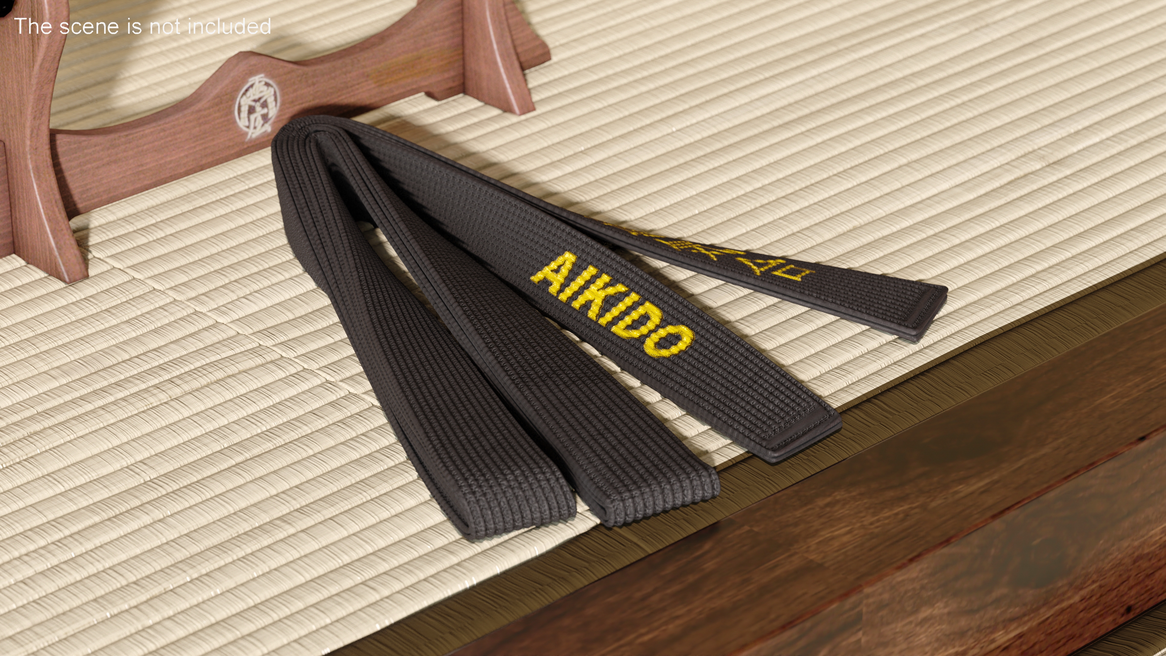 3D Aikido Black Obi Belt