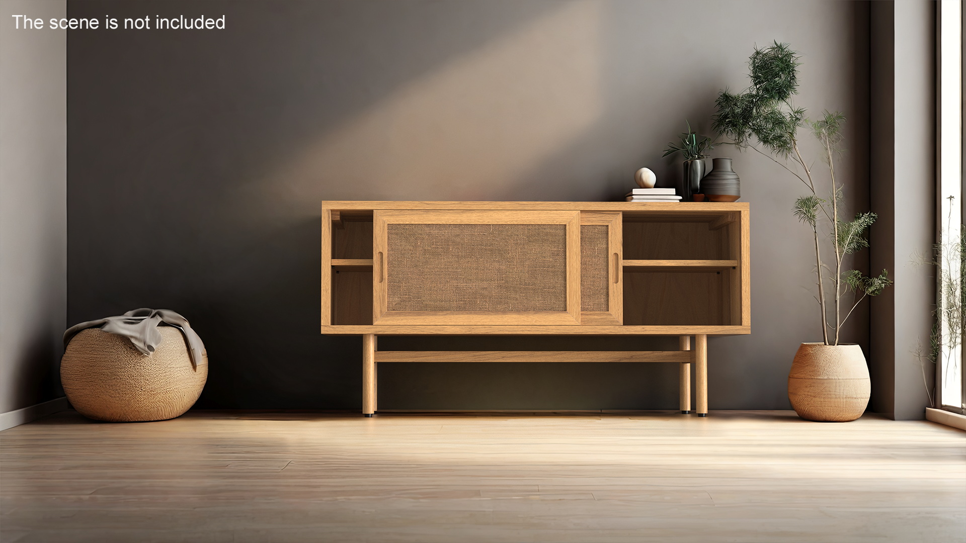 3D model Wooden Media Console Sideboard