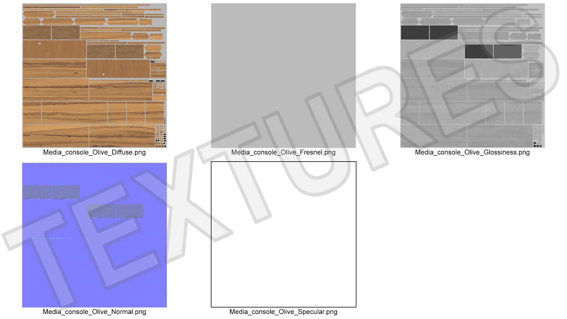 3D model Wooden Media Console Sideboard