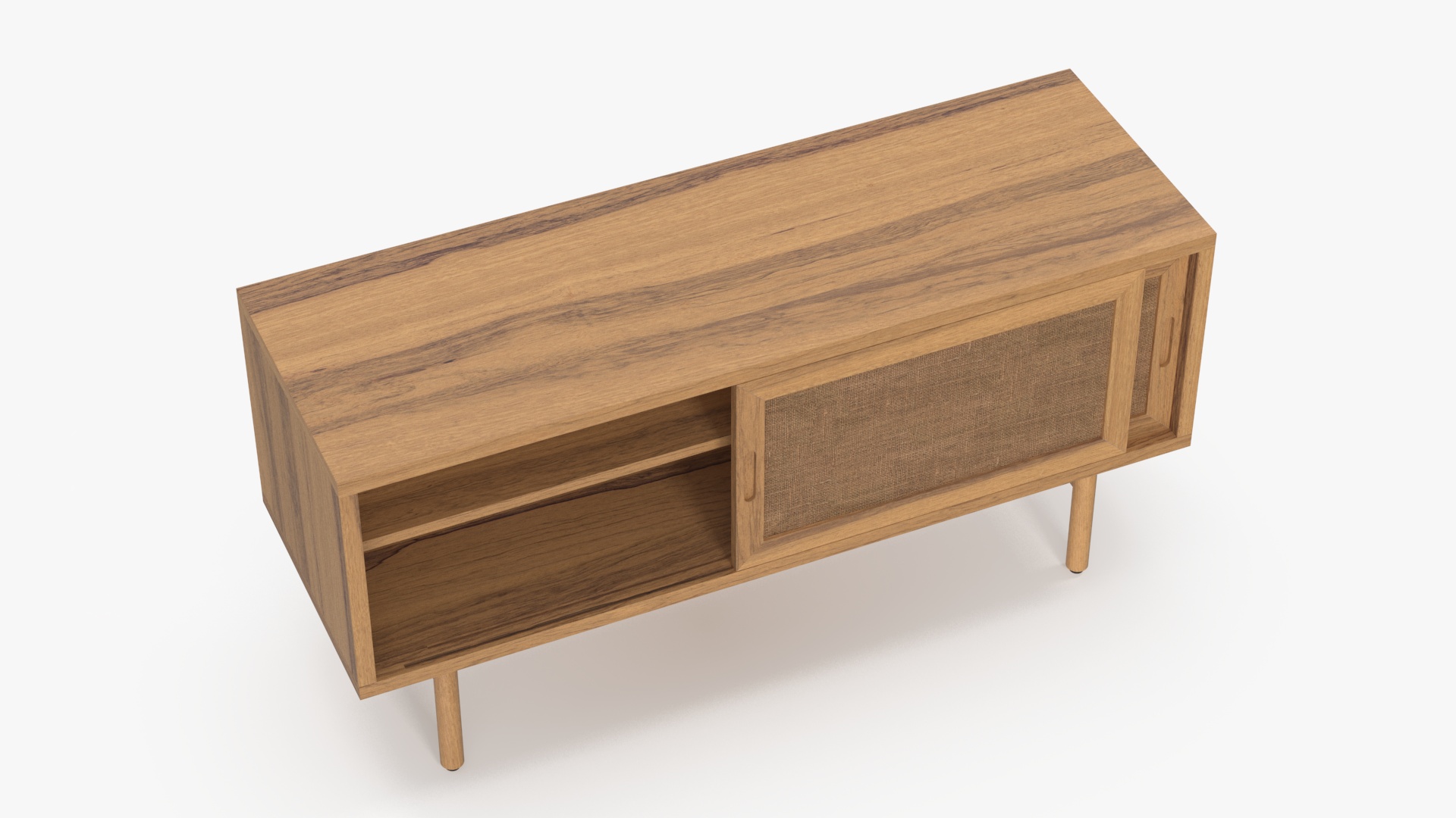 3D model Wooden Media Console Sideboard