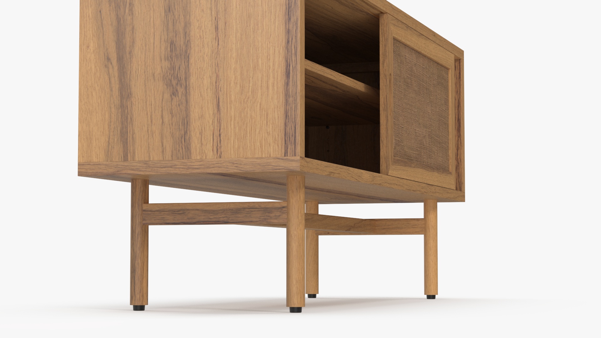 3D model Wooden Media Console Sideboard