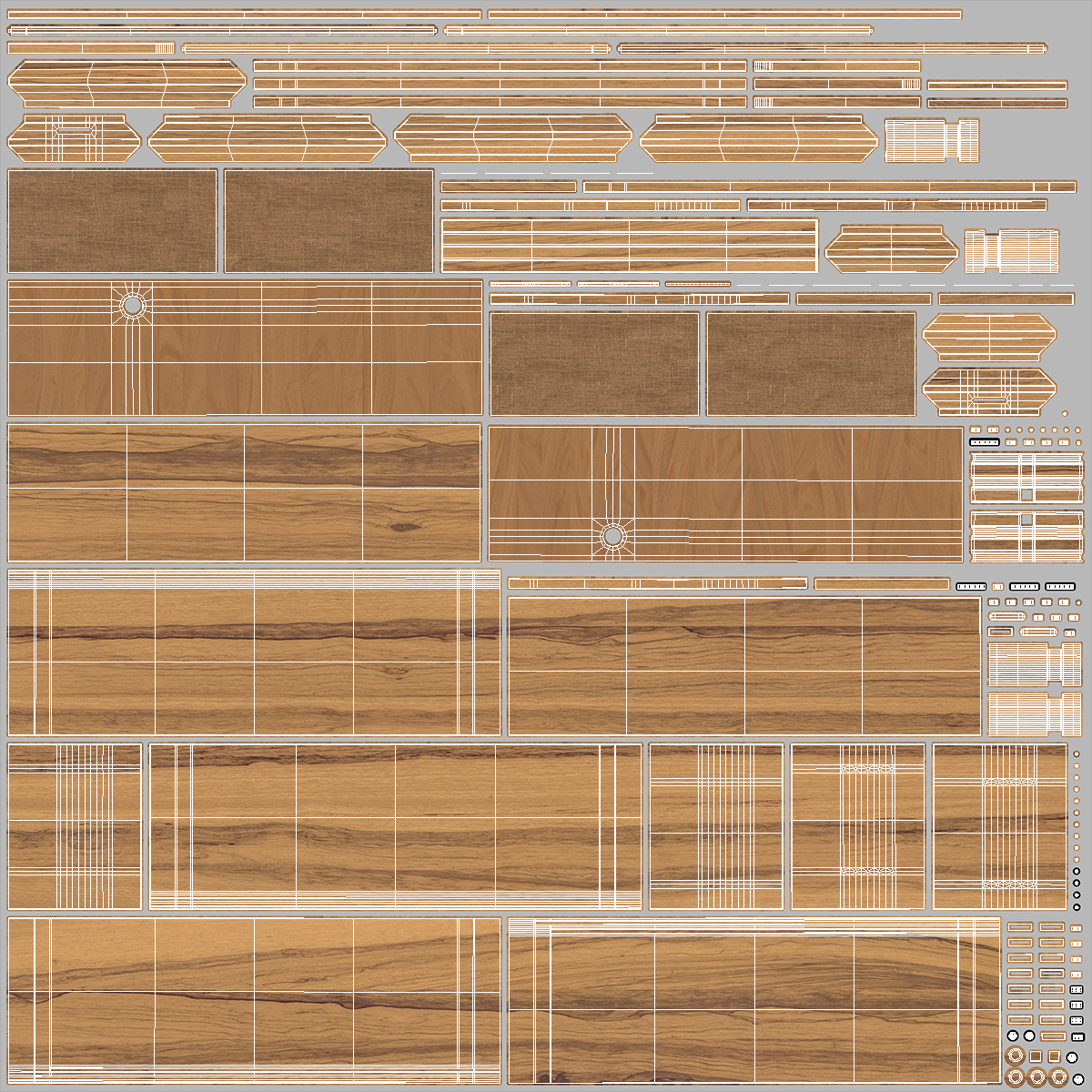 3D model Wooden Media Console Sideboard