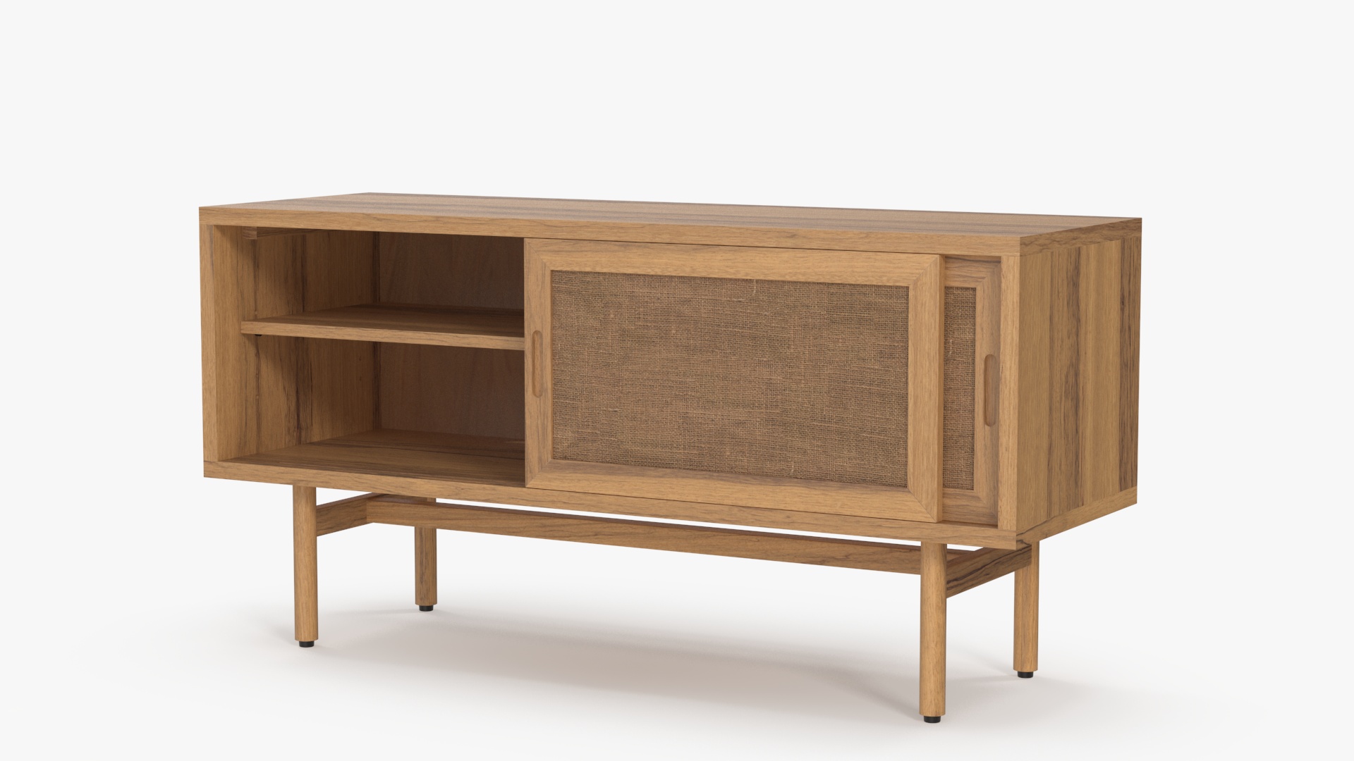 3D model Wooden Media Console Sideboard