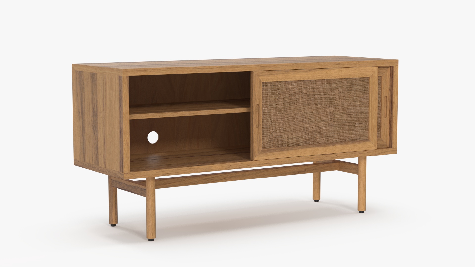 3D model Wooden Media Console Sideboard