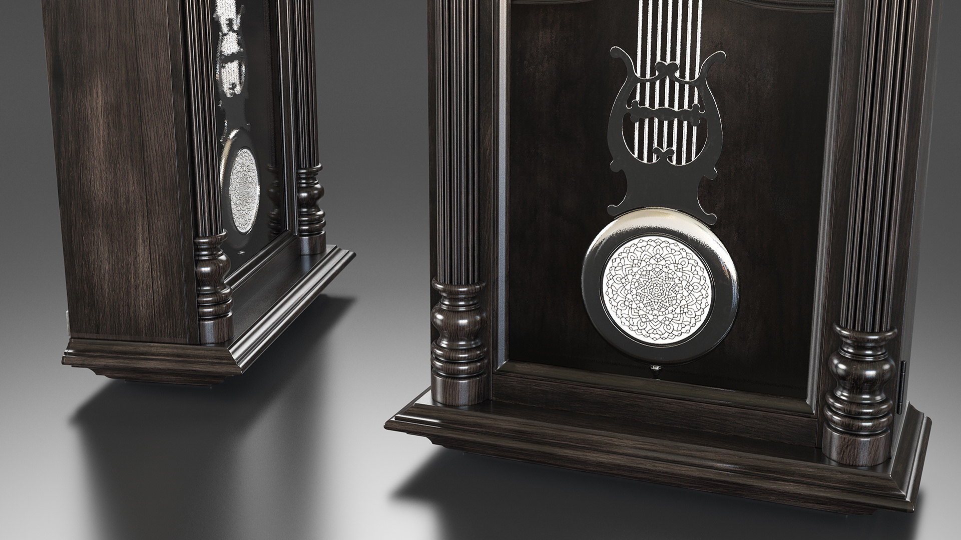 Vintage Pendulum Wall Clock 3D