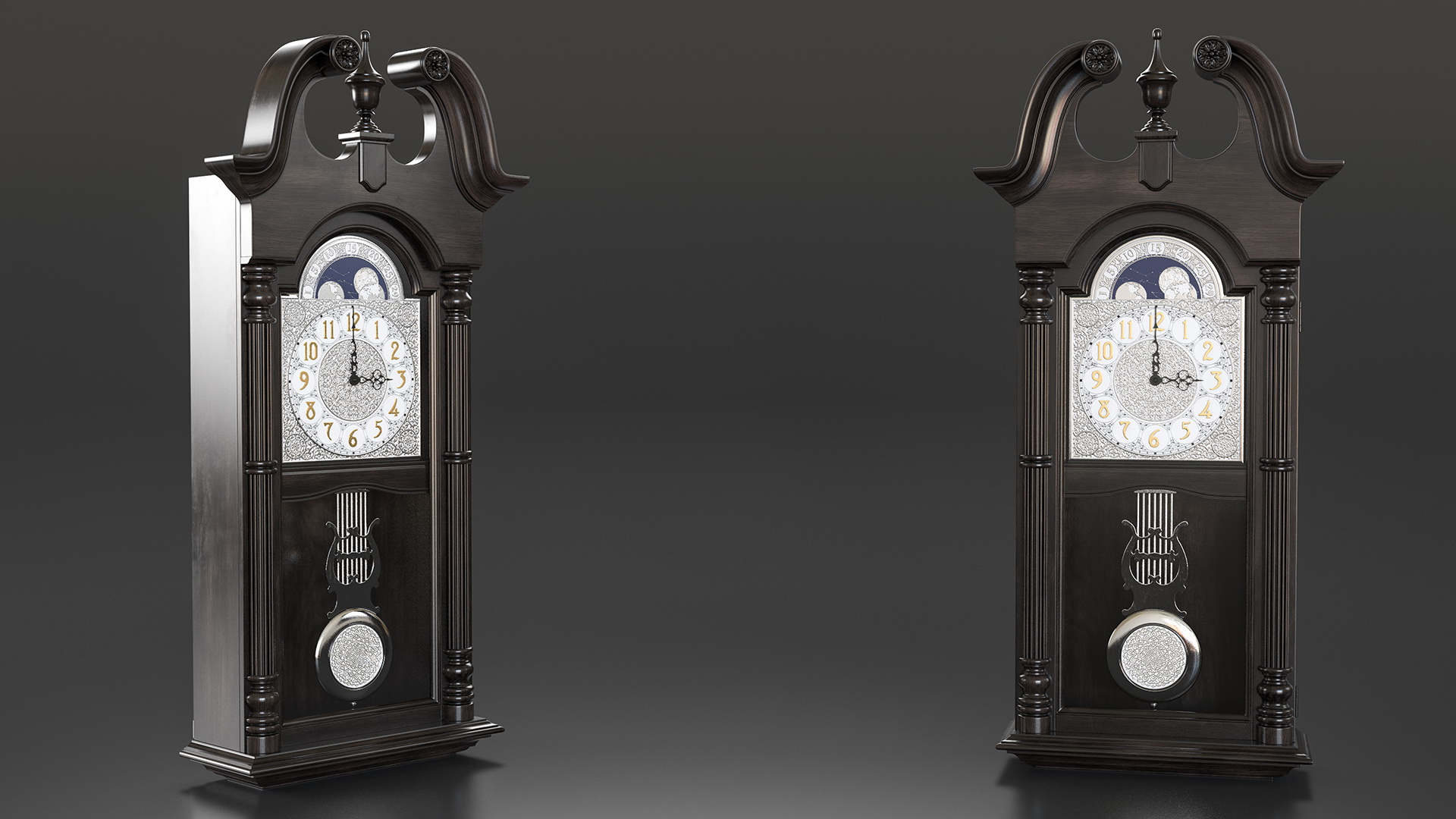 Vintage Pendulum Wall Clock 3D