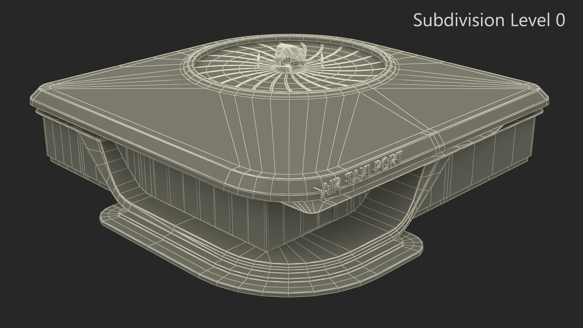 3D model Autonomous Drone and Air Taxi Port with Drone