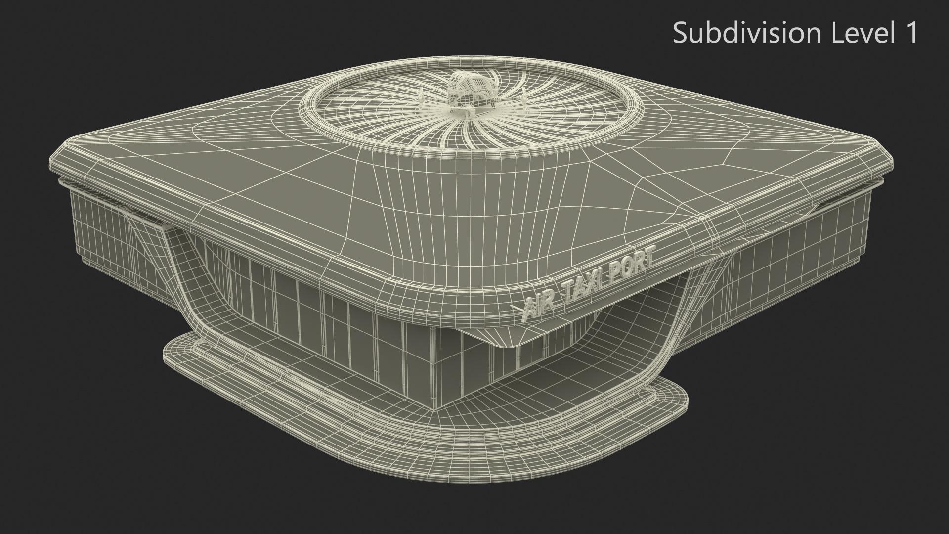 3D model Autonomous Drone and Air Taxi Port with Drone