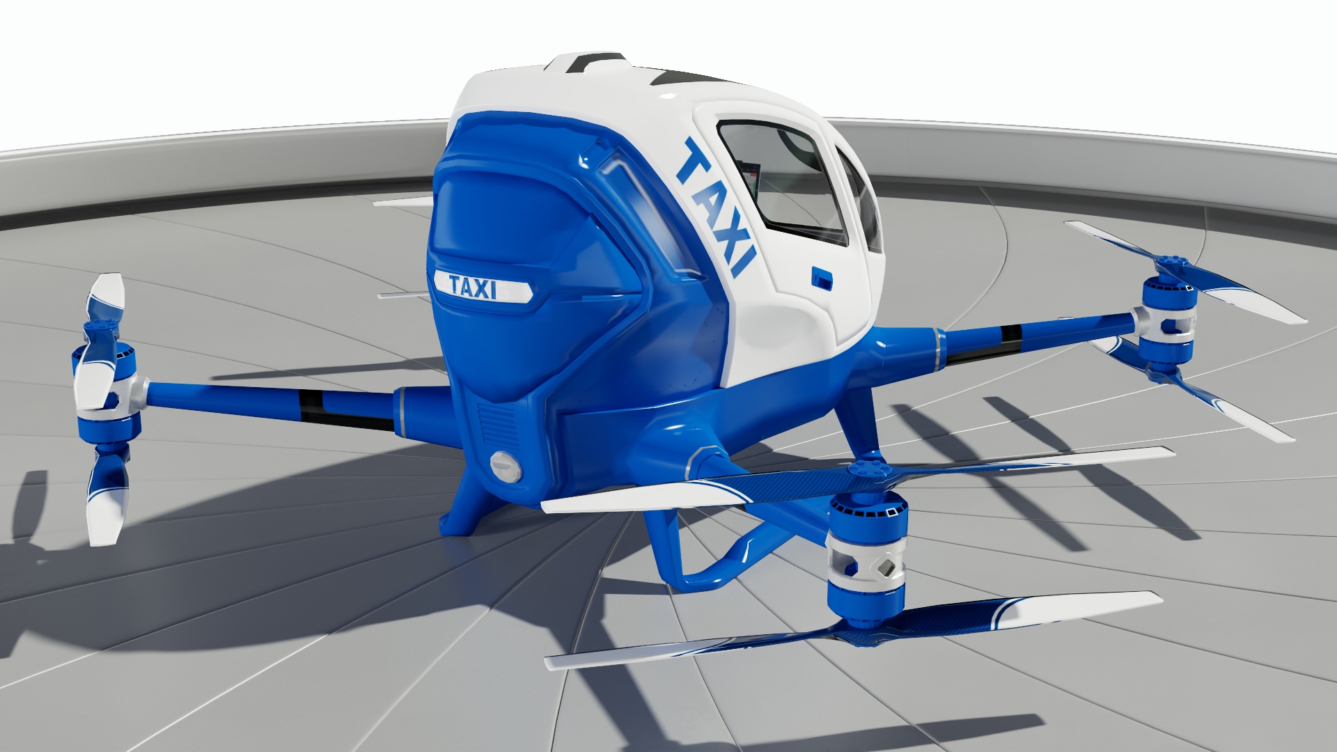 3D model Autonomous Drone and Air Taxi Port with Drone