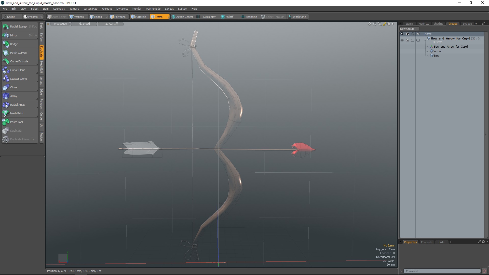 3D Bow and Arrow for Cupid model