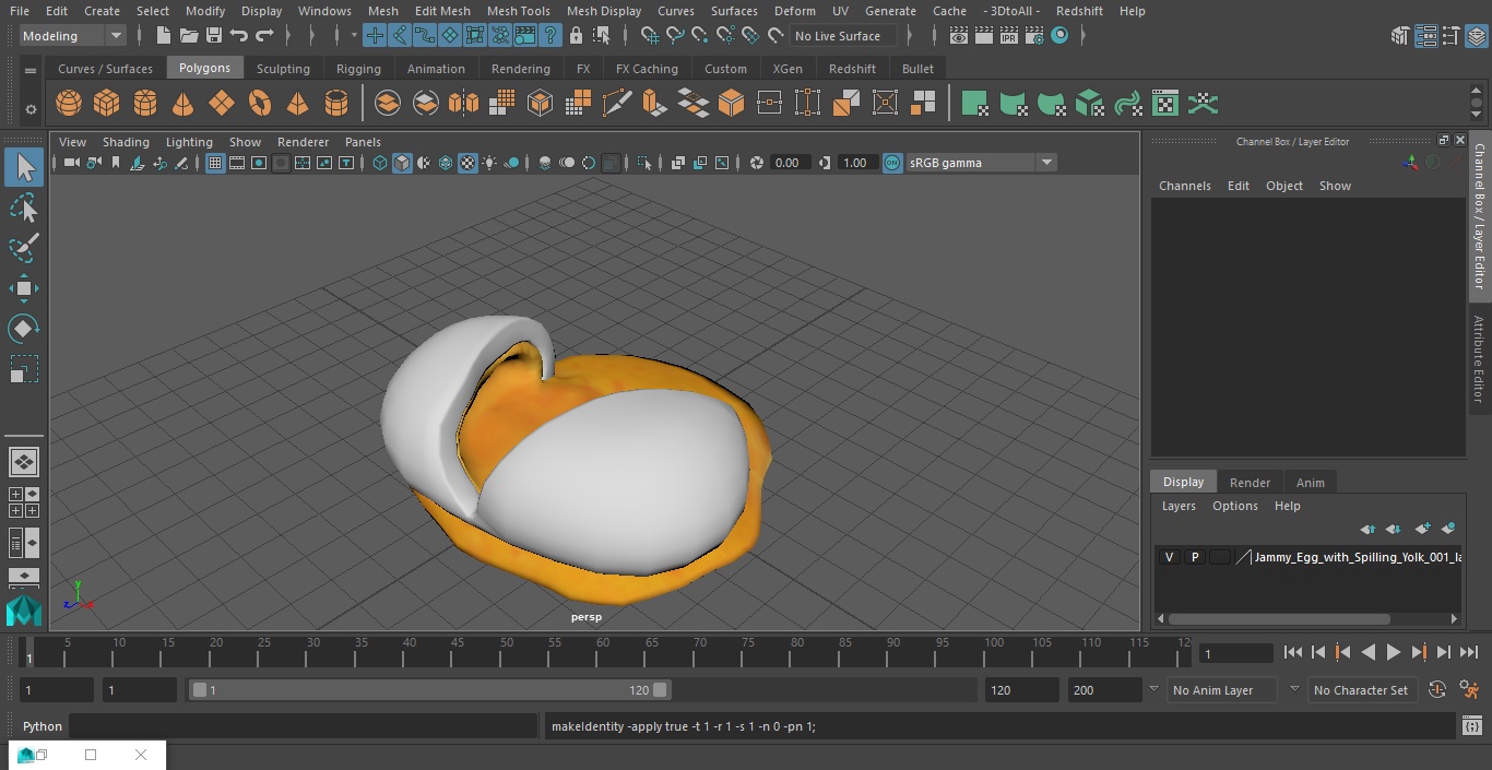 3D Jammy Egg with Spilling Yolk model