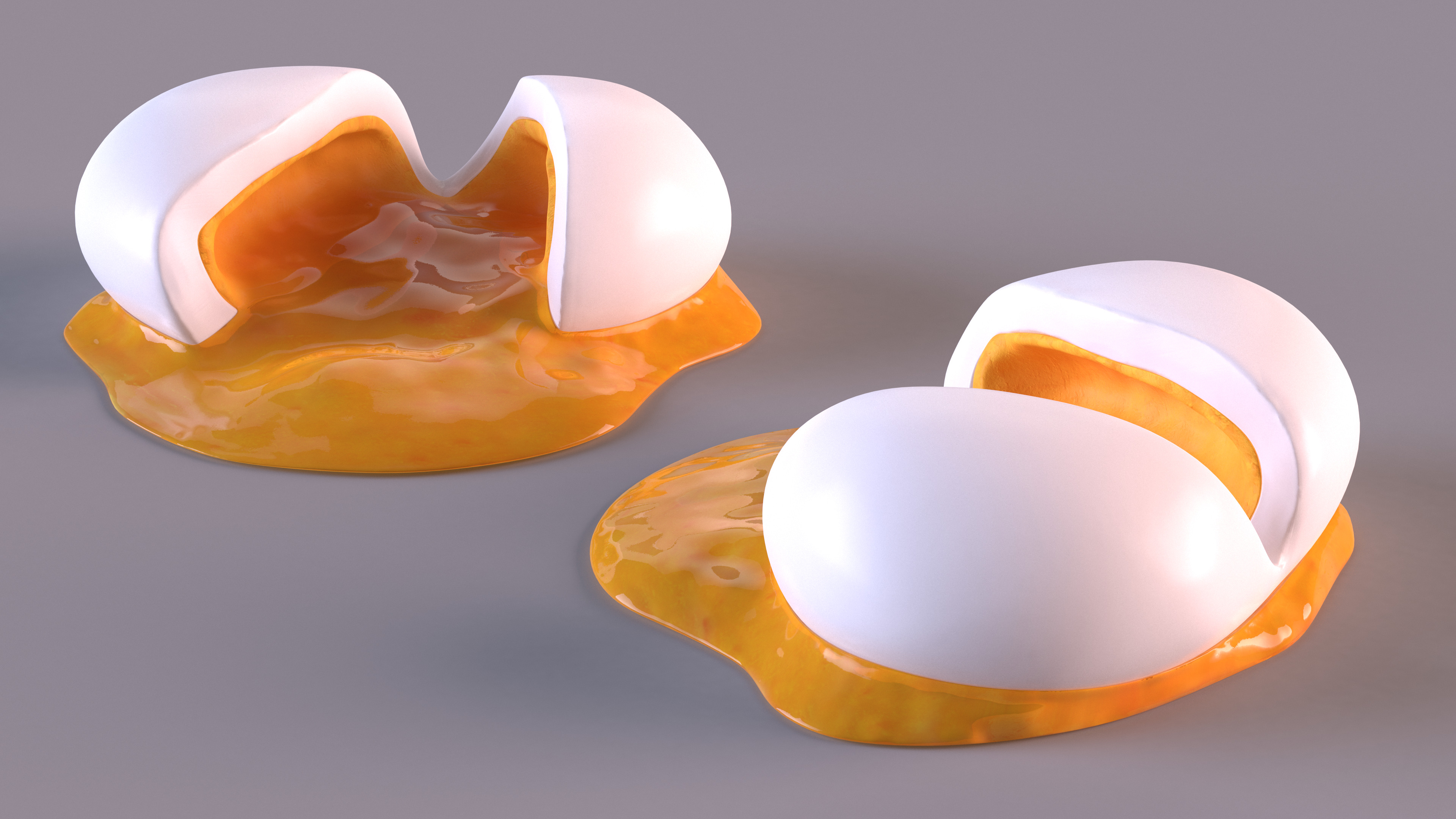 3D Jammy Egg with Spilling Yolk model