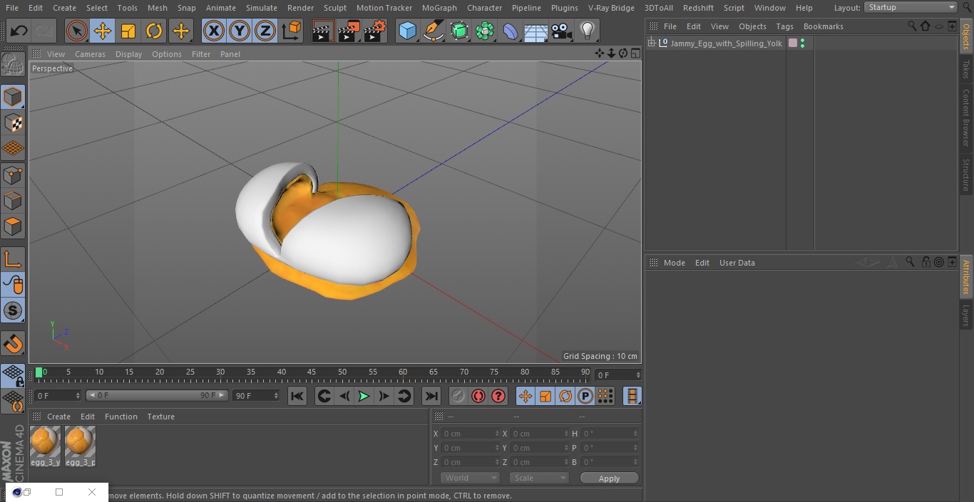 3D Jammy Egg with Spilling Yolk model