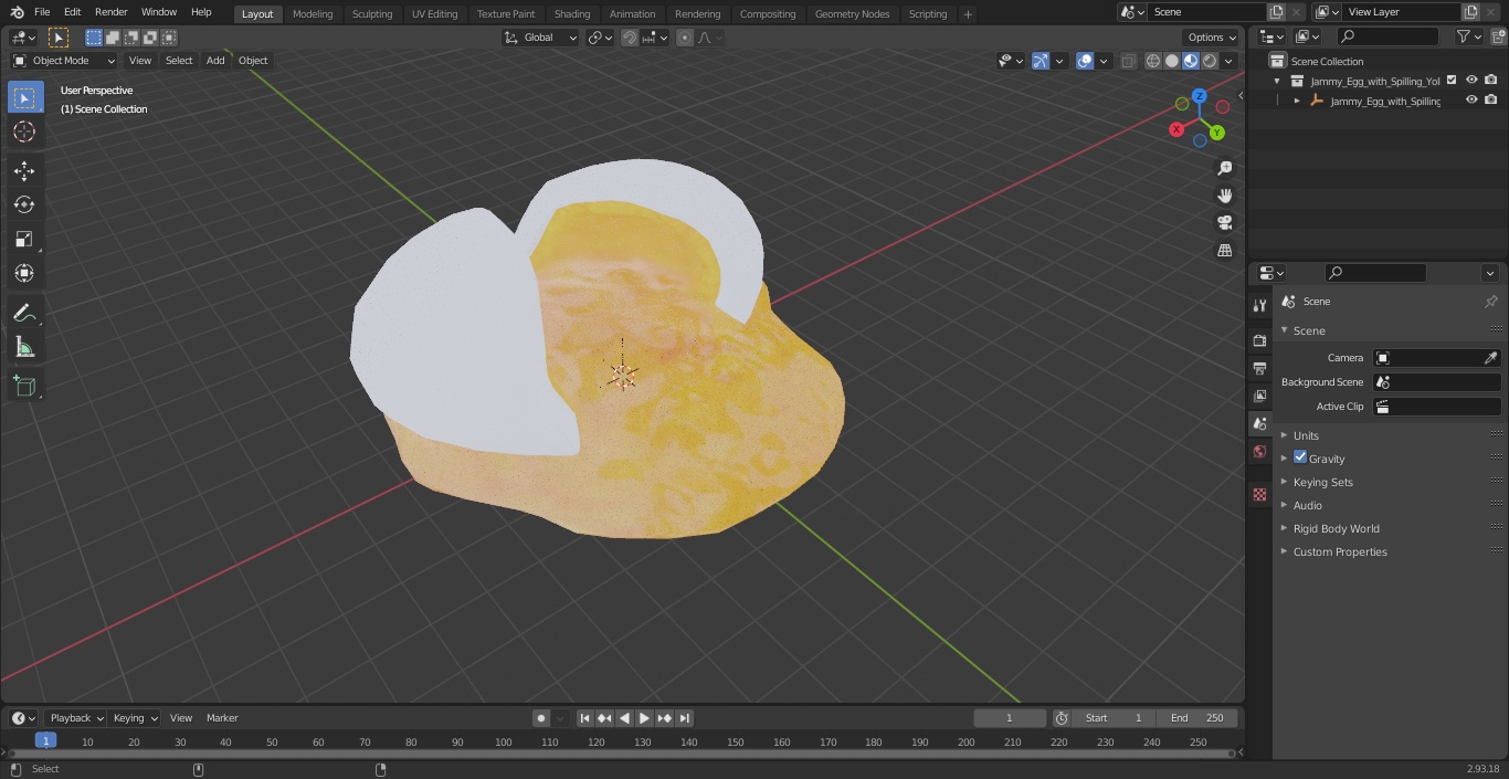 3D Jammy Egg with Spilling Yolk model