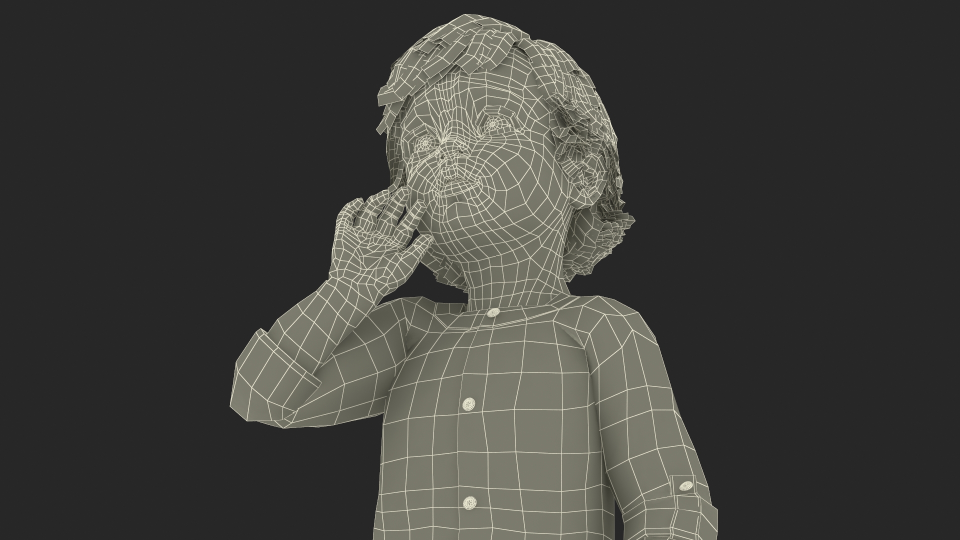 3D Baby in Summer Strolling Clothes Standing Pose