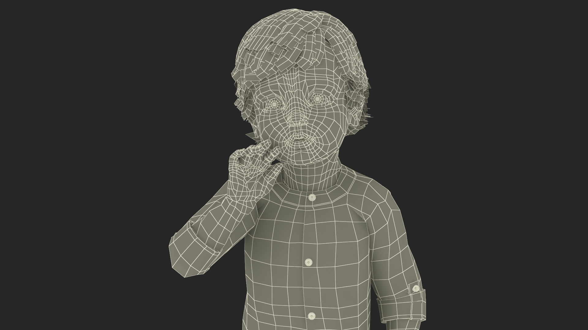3D Baby in Summer Strolling Clothes Standing Pose