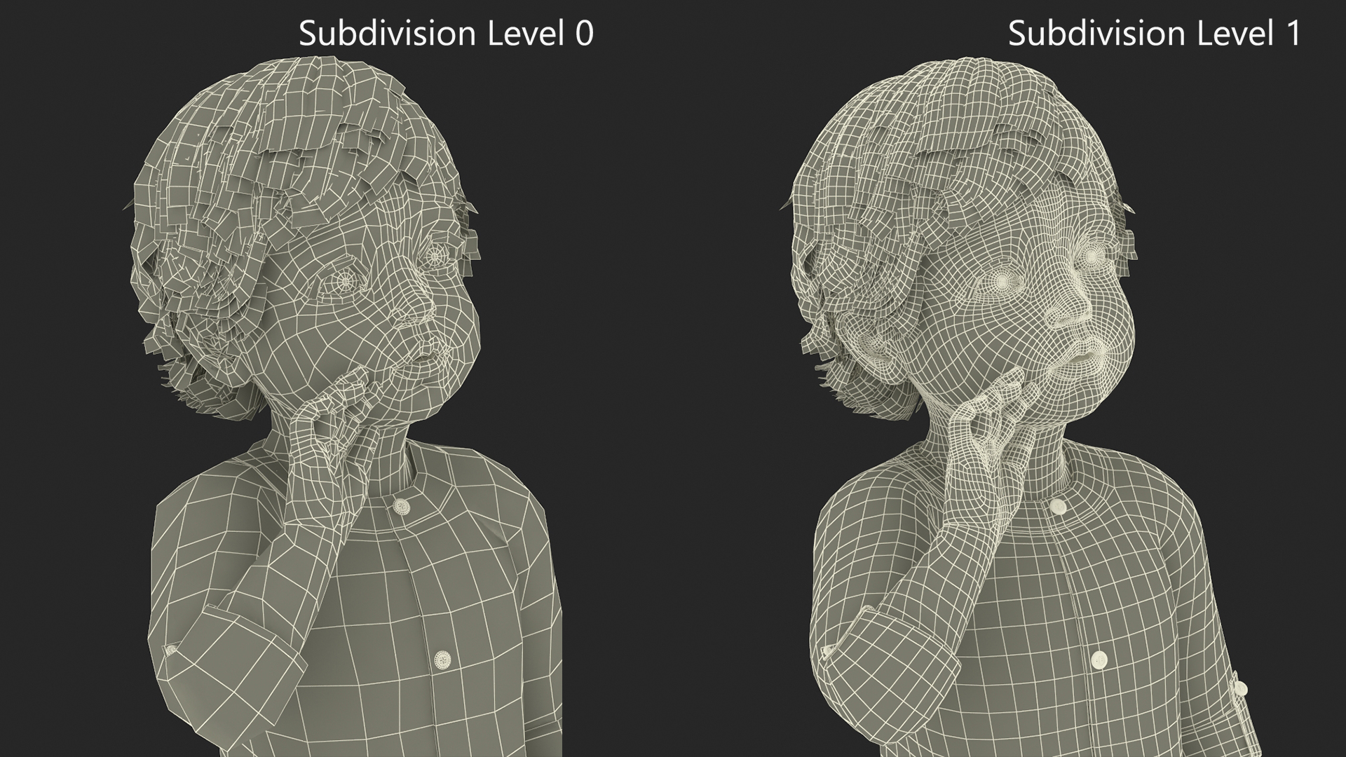3D Baby in Summer Strolling Clothes Standing Pose