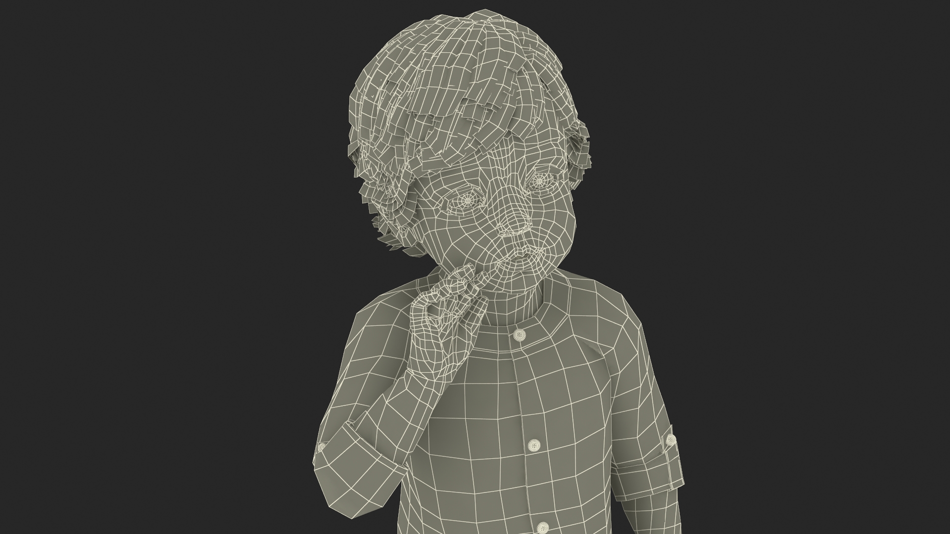3D Baby in Summer Strolling Clothes Standing Pose