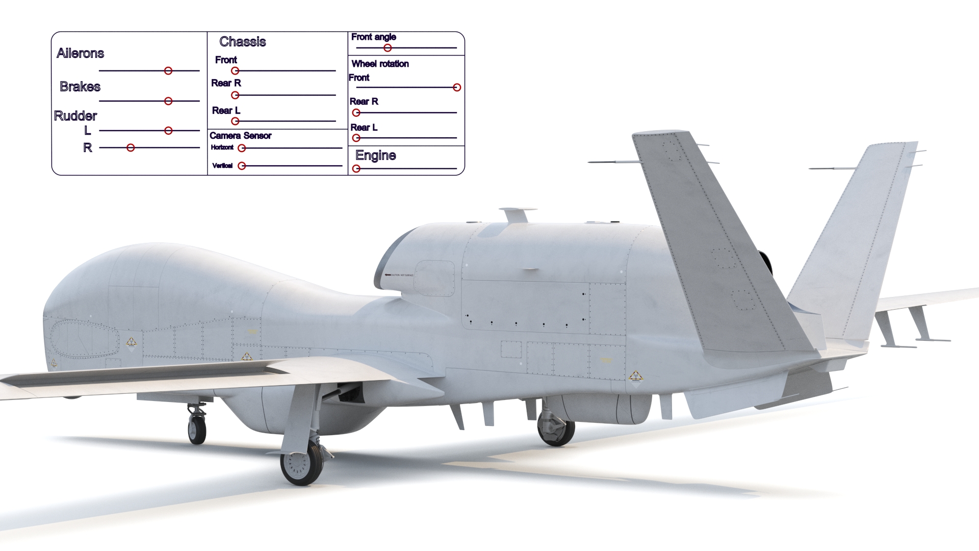 3D Long-range Reconnaissance UAV Rigged