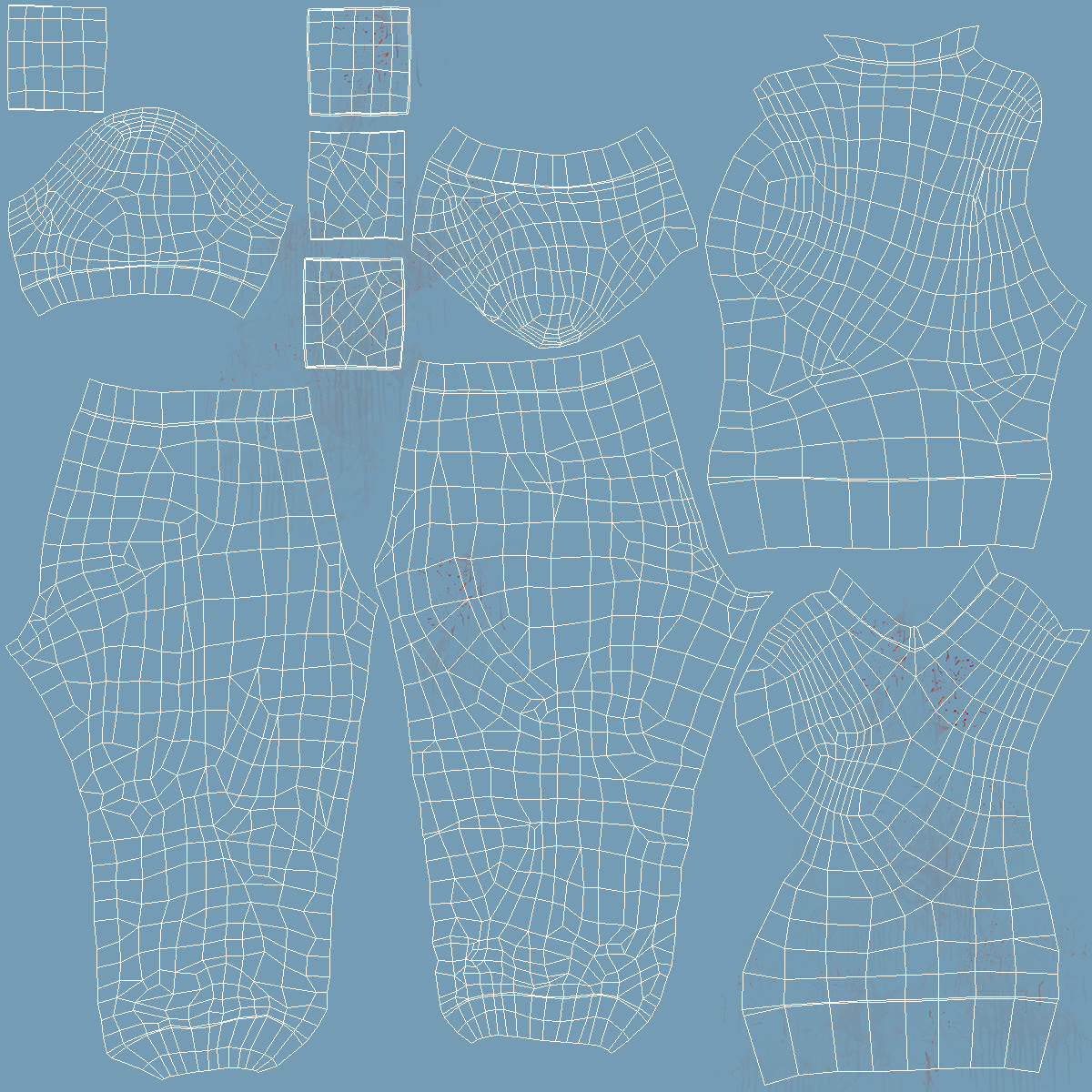 Medical Scrubs Uniform with Stains 3D model
