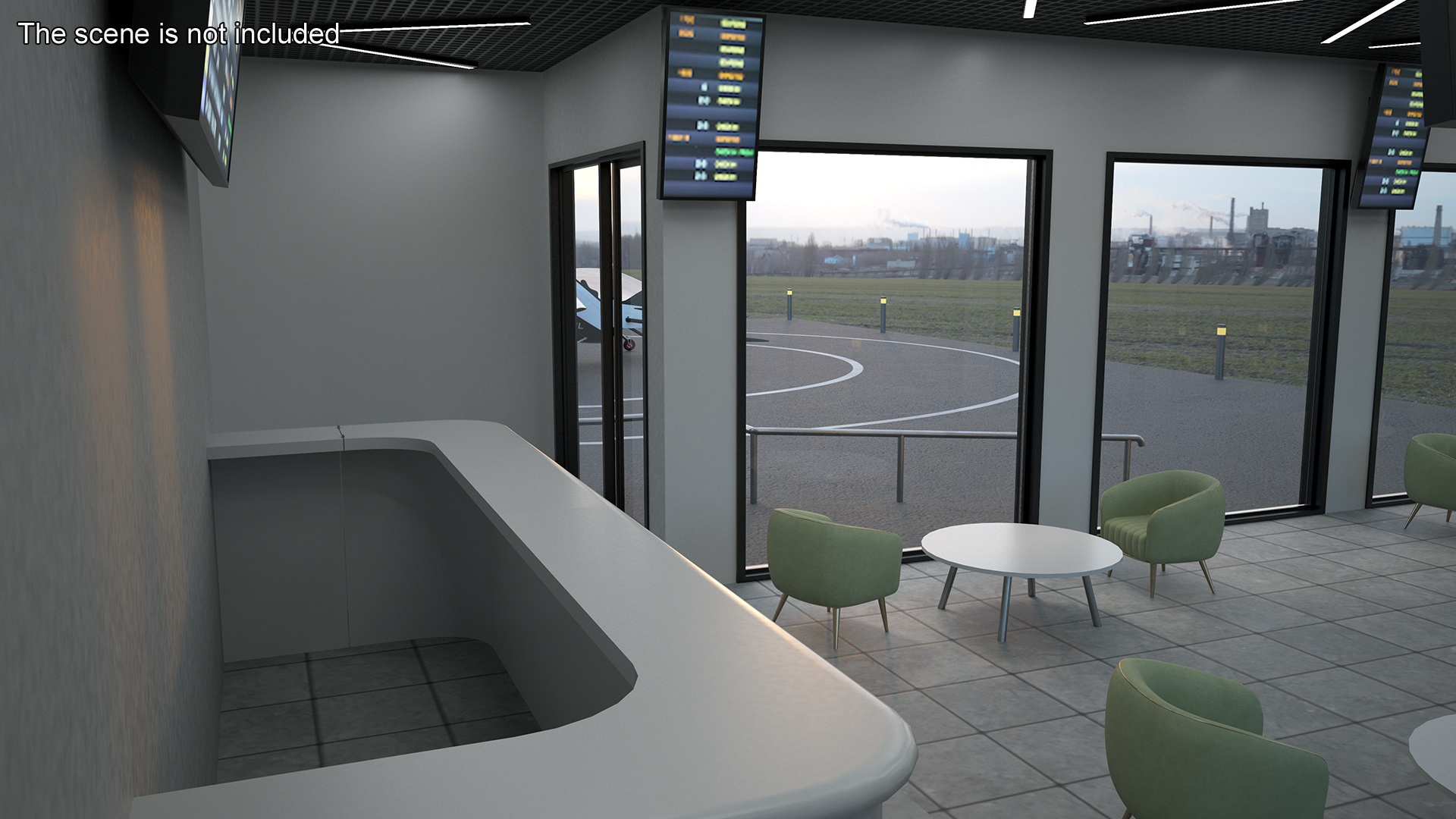 3D Skyport for Air Taxi with Electric Aircraft model