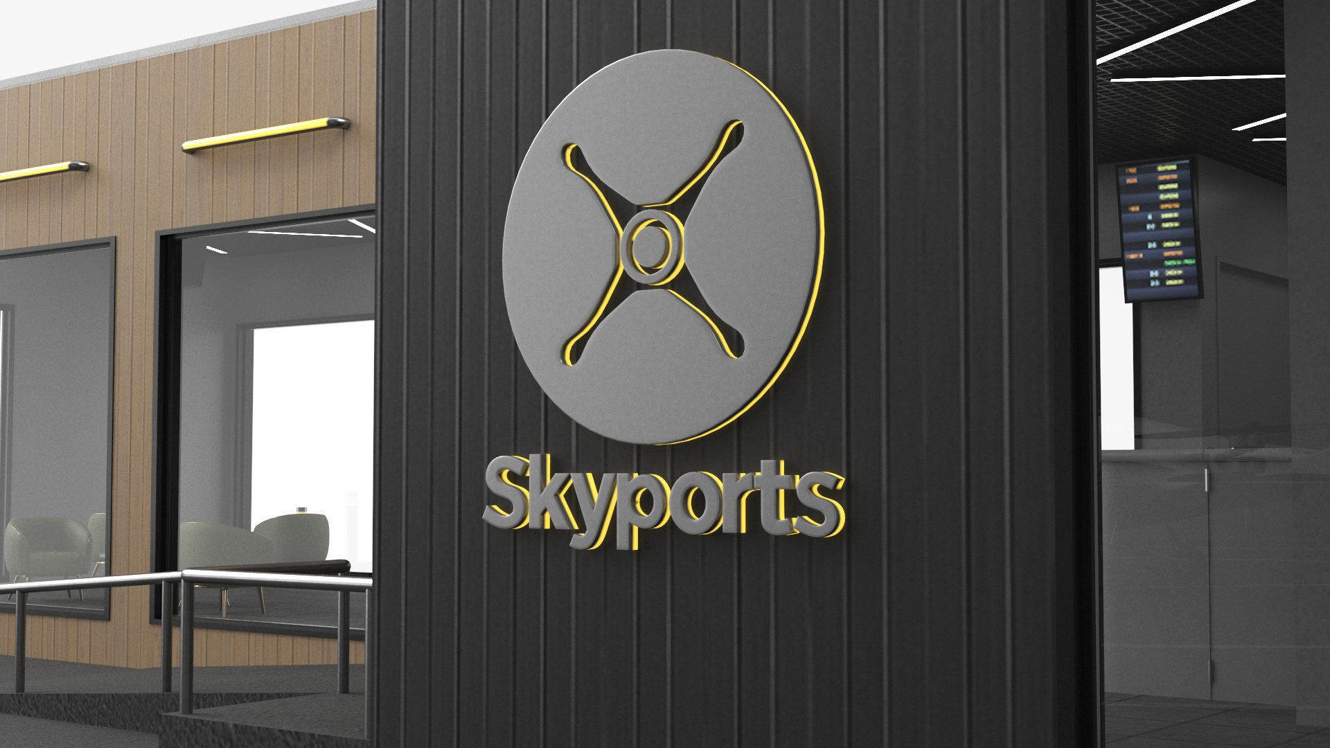 3D Skyport for Air Taxi with Electric Aircraft model