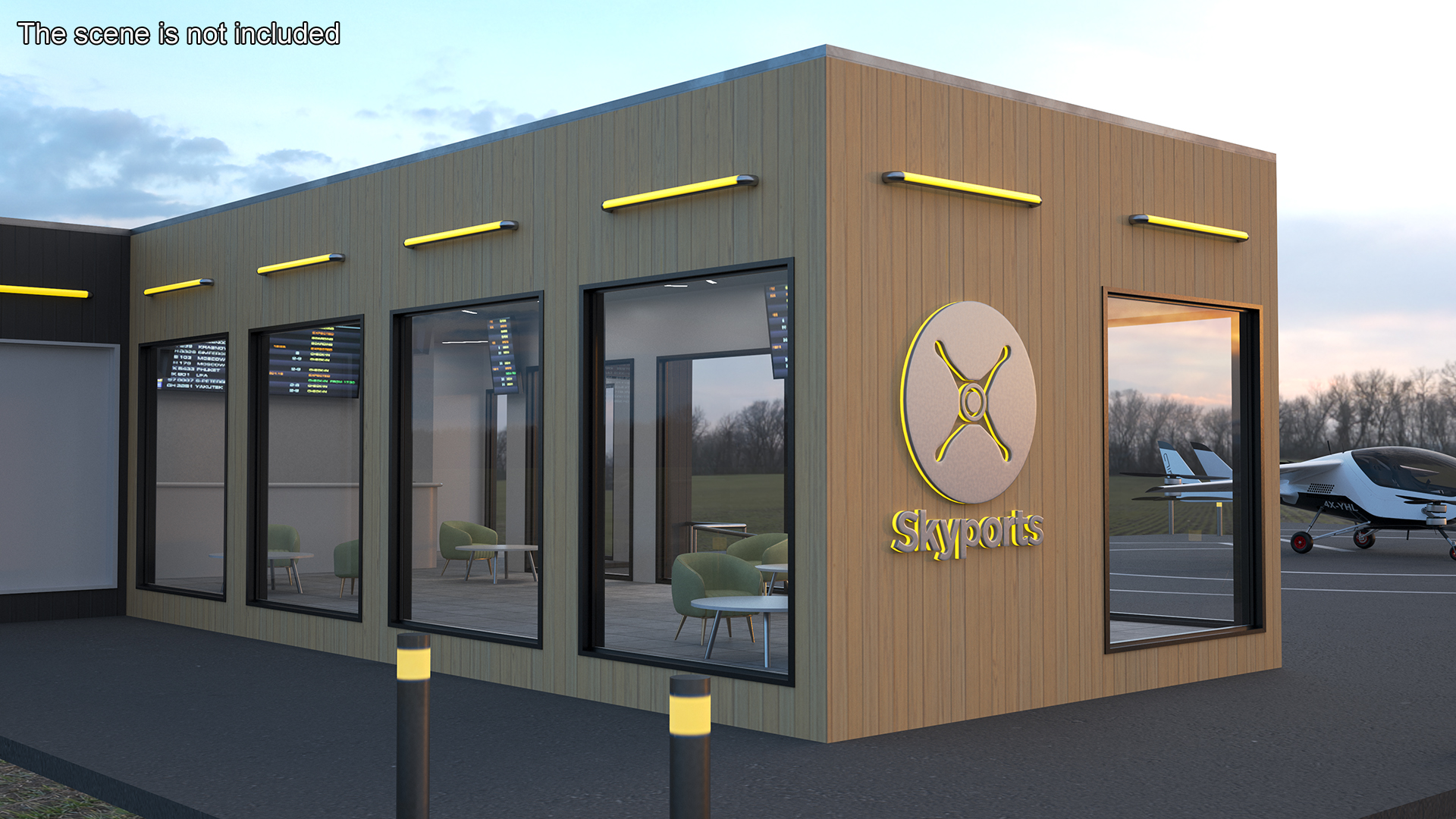3D Skyport for Air Taxi with Electric Aircraft model