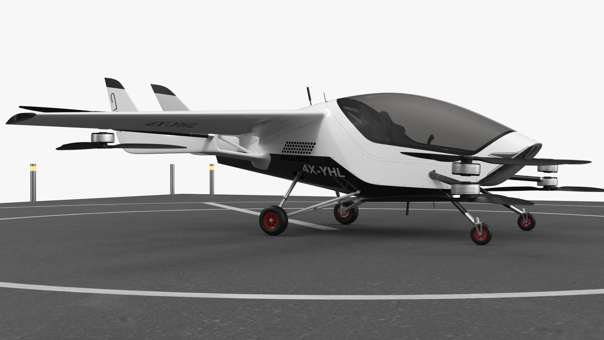 3D Skyport for Air Taxi with Electric Aircraft model