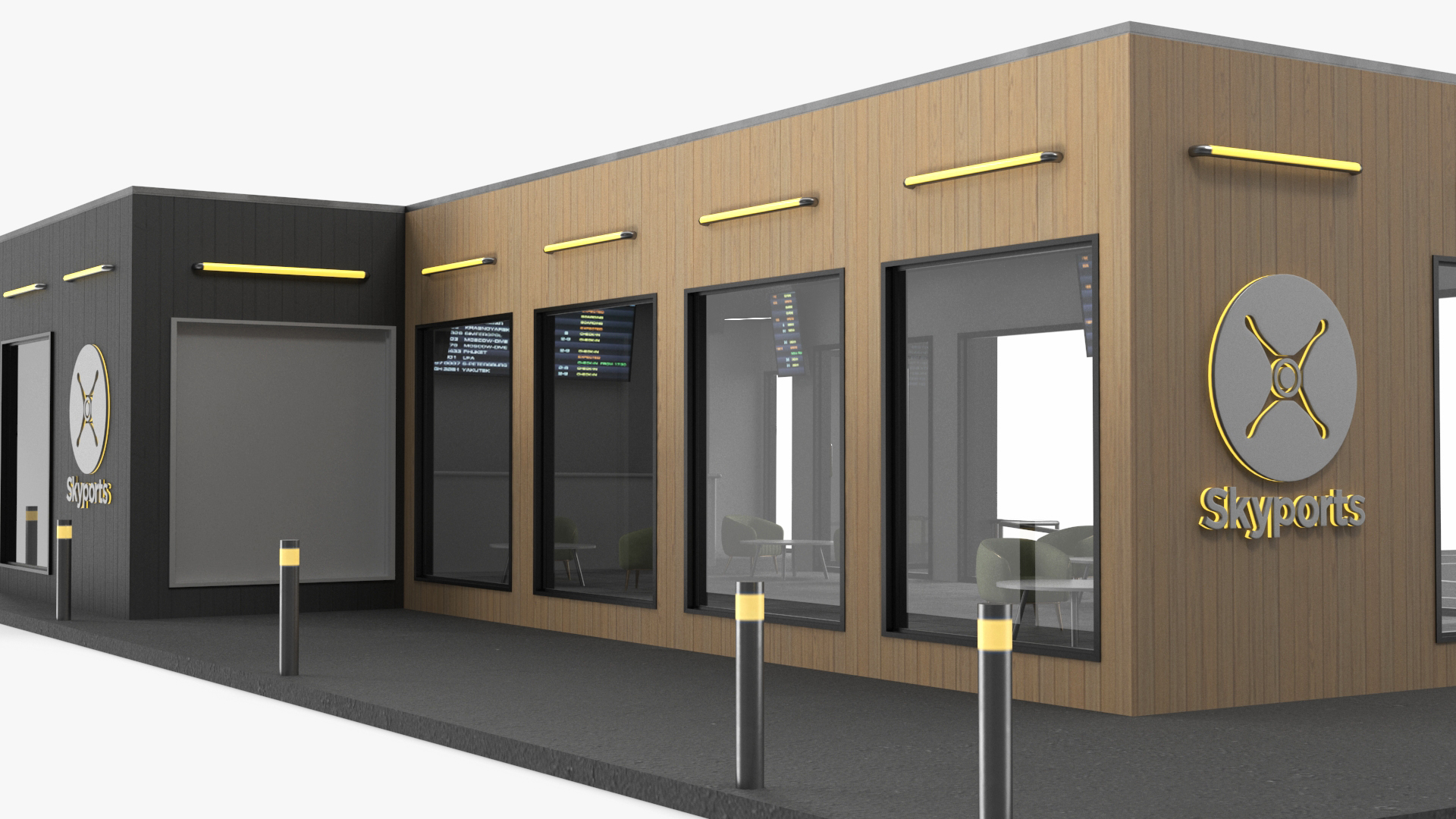 3D Skyport for Air Taxi with Electric Aircraft model