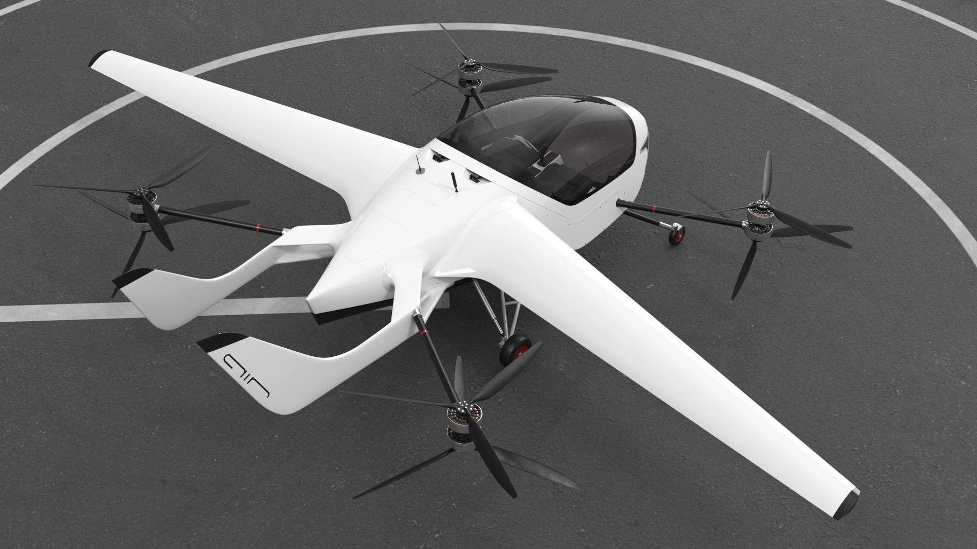 3D Skyport for Air Taxi with Electric Aircraft model