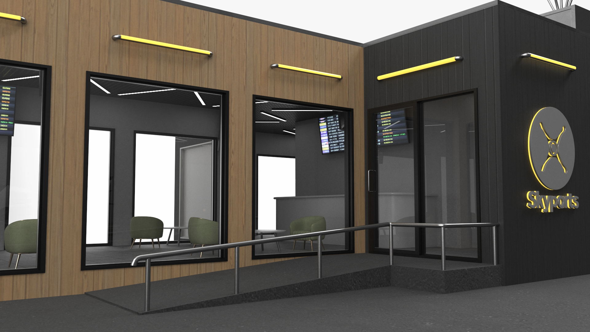 3D Skyport for Air Taxi with Electric Aircraft model