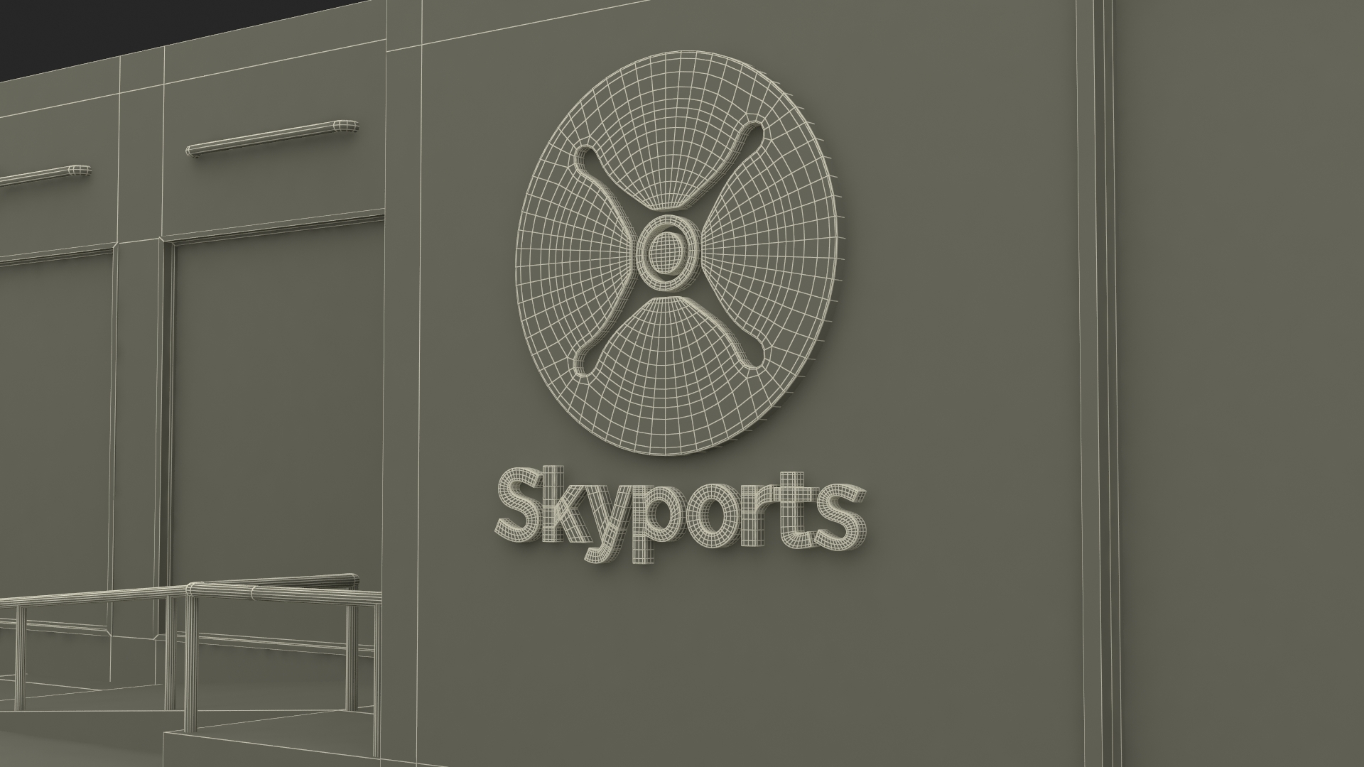 3D Skyport for Air Taxi with Electric Aircraft model