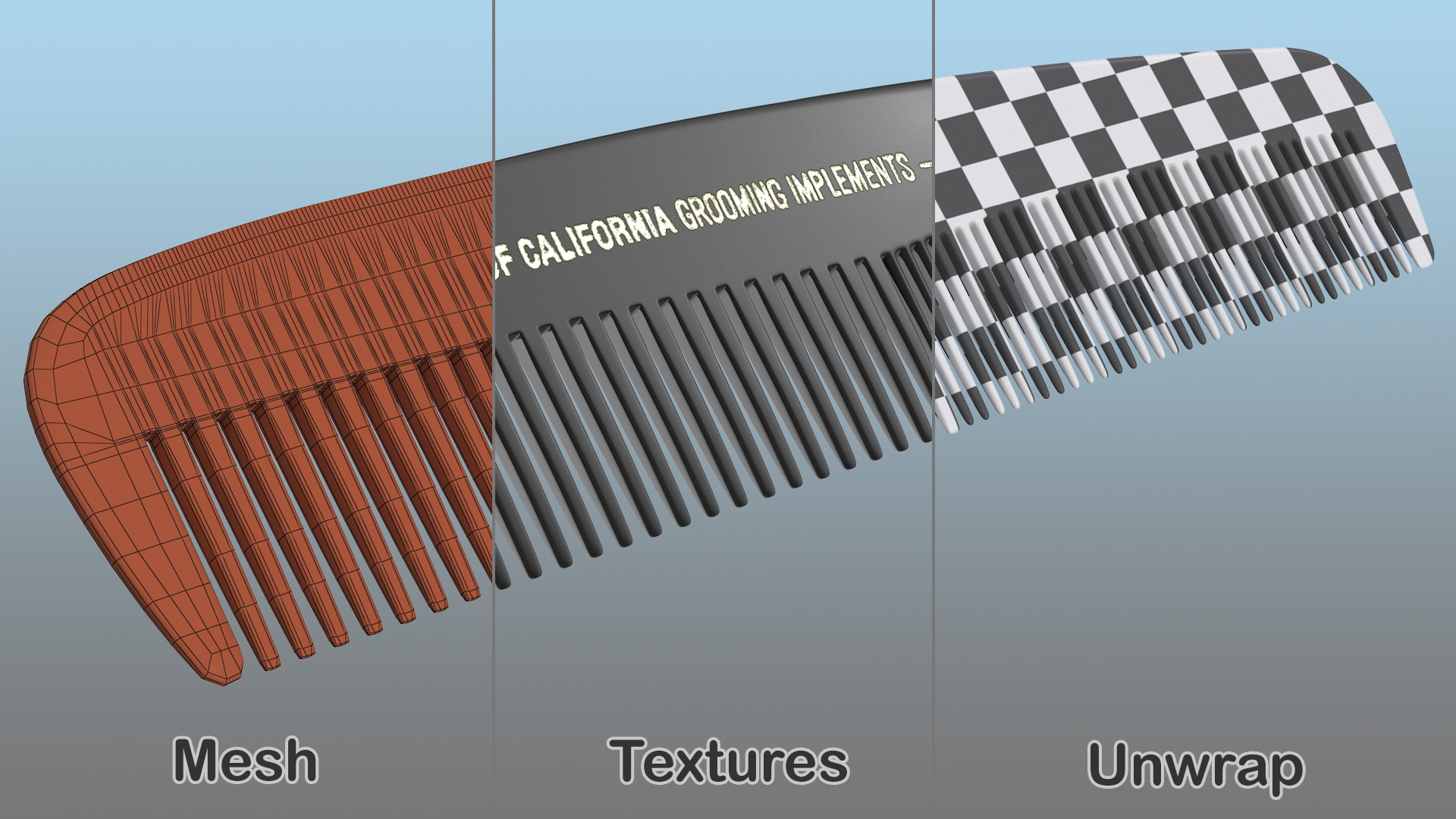 3D Baxter of California Pocket Comb Black model