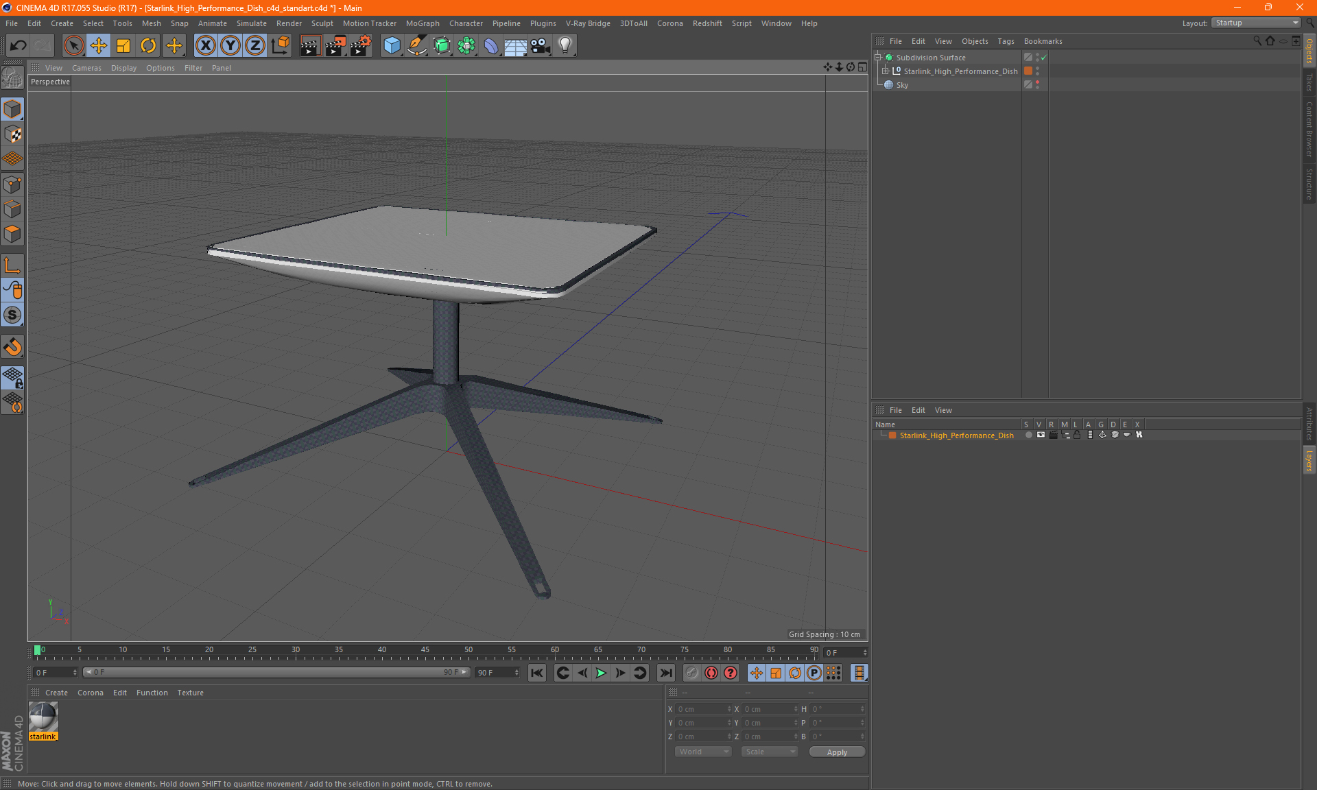 3D model Starlink High Performance Dish