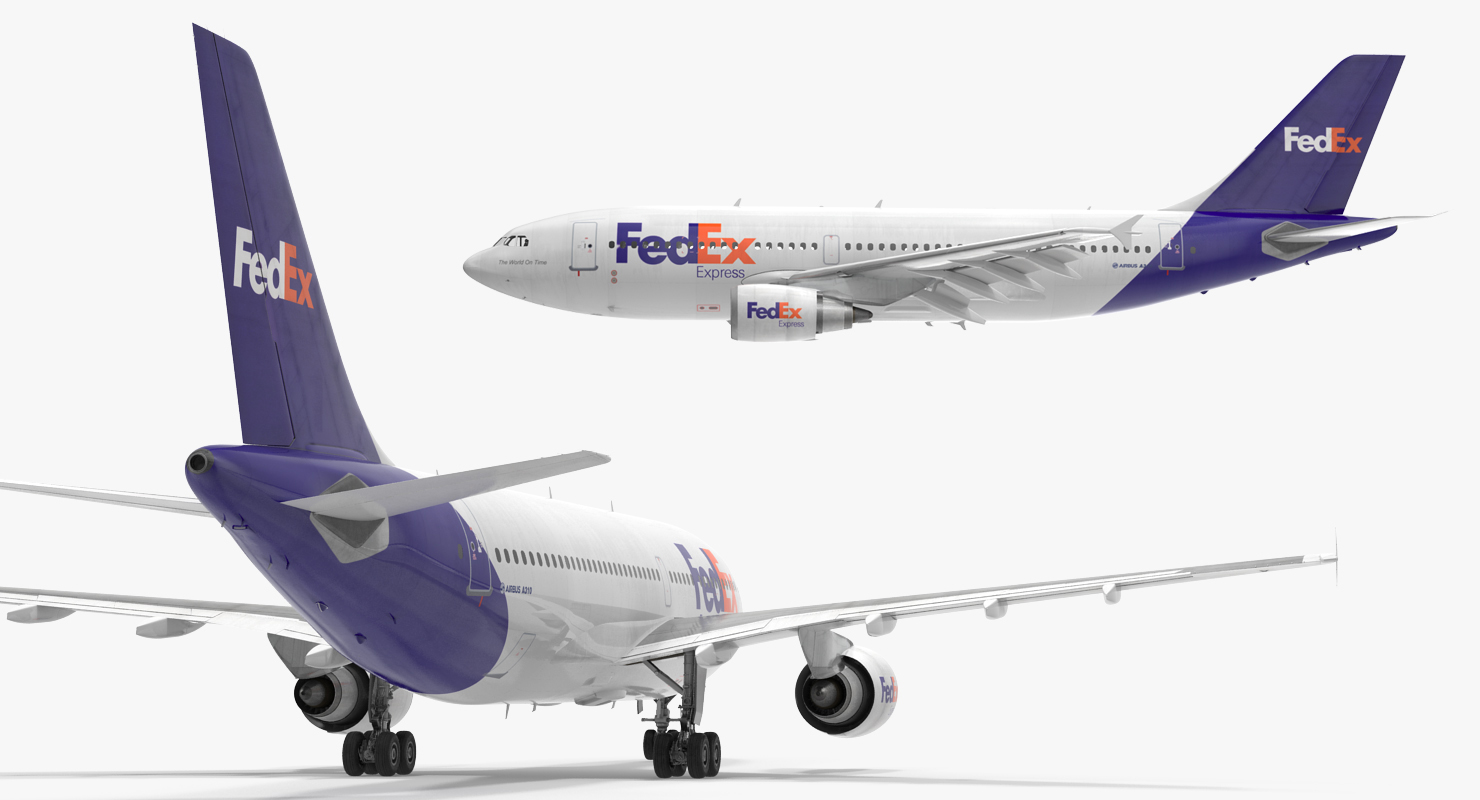 3D Airbus A310 300 FedEx Rigged model