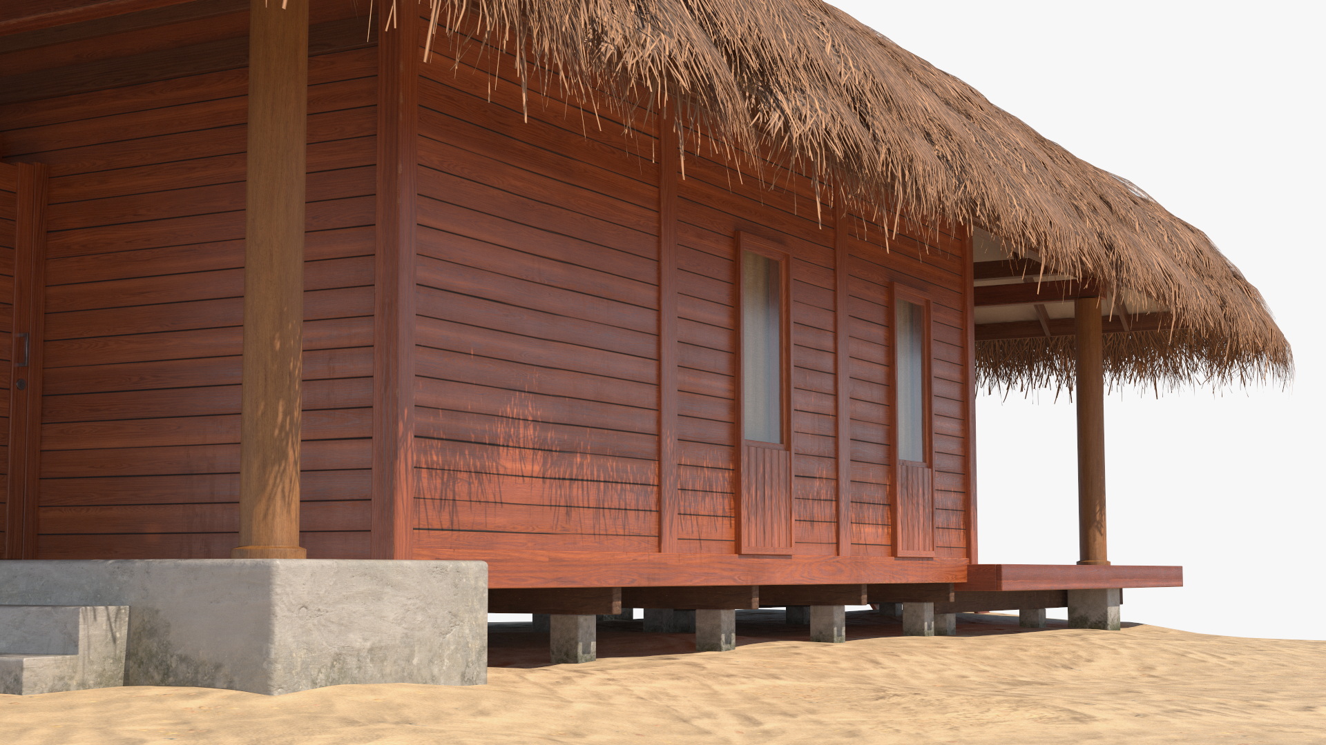 3D Thatched Roof Beach Hut model