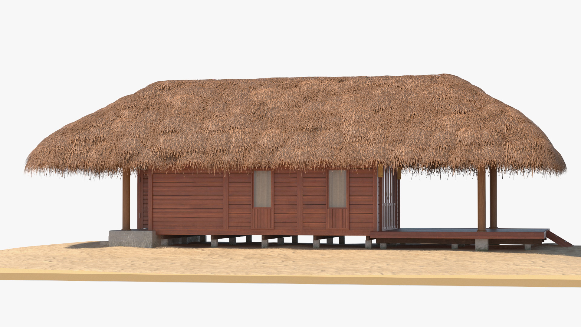 3D Thatched Roof Beach Hut model