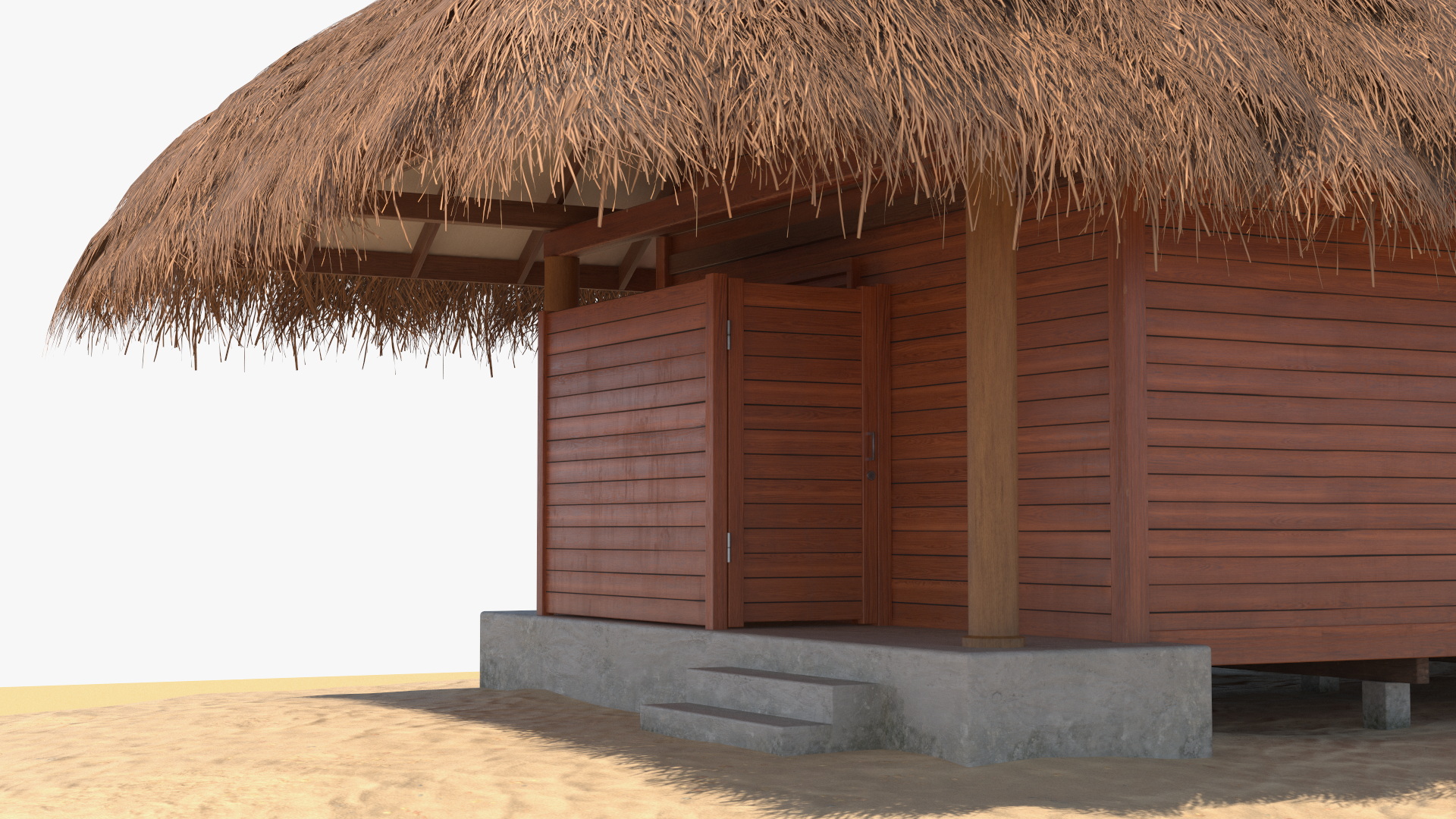 3D Thatched Roof Beach Hut model