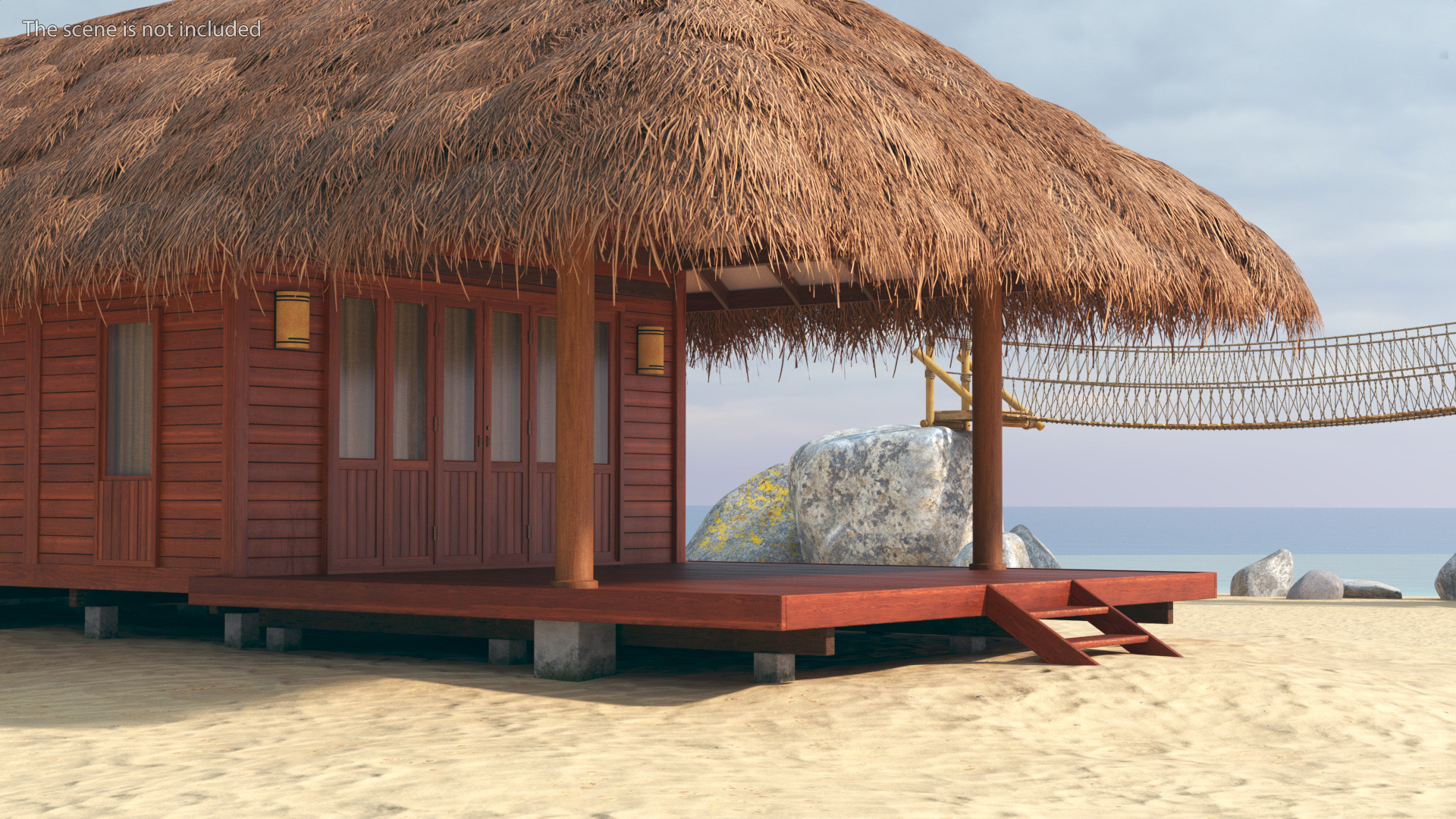 3D Thatched Roof Beach Hut model