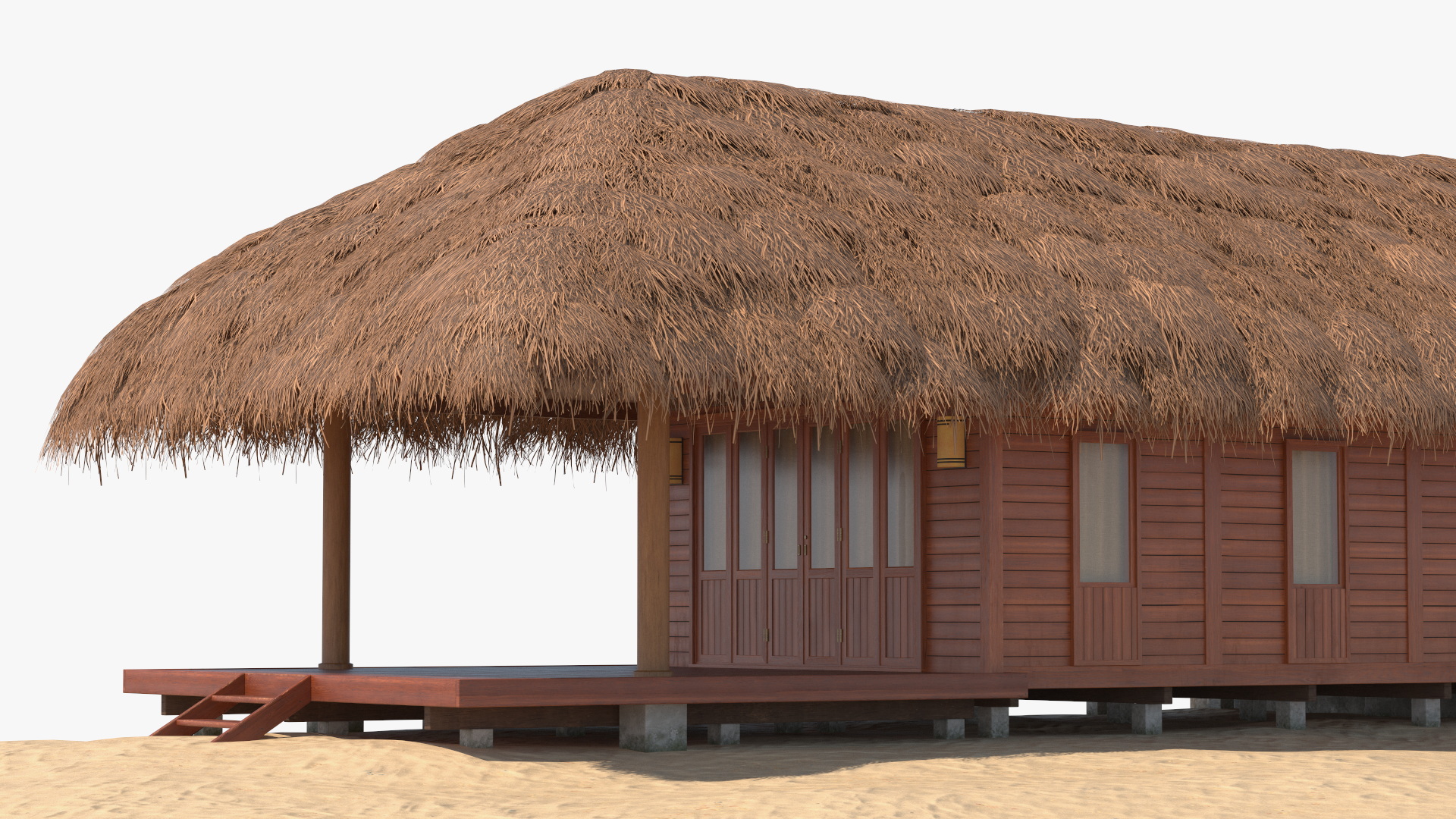 3D Thatched Roof Beach Hut model