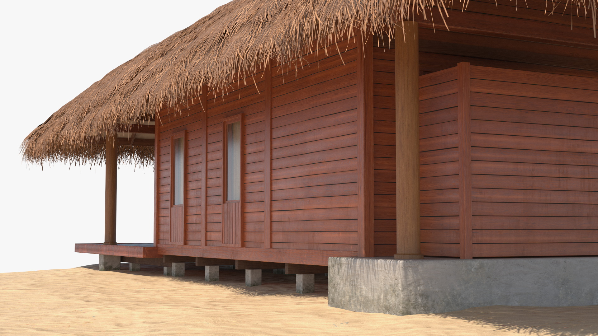 3D Thatched Roof Beach Hut model