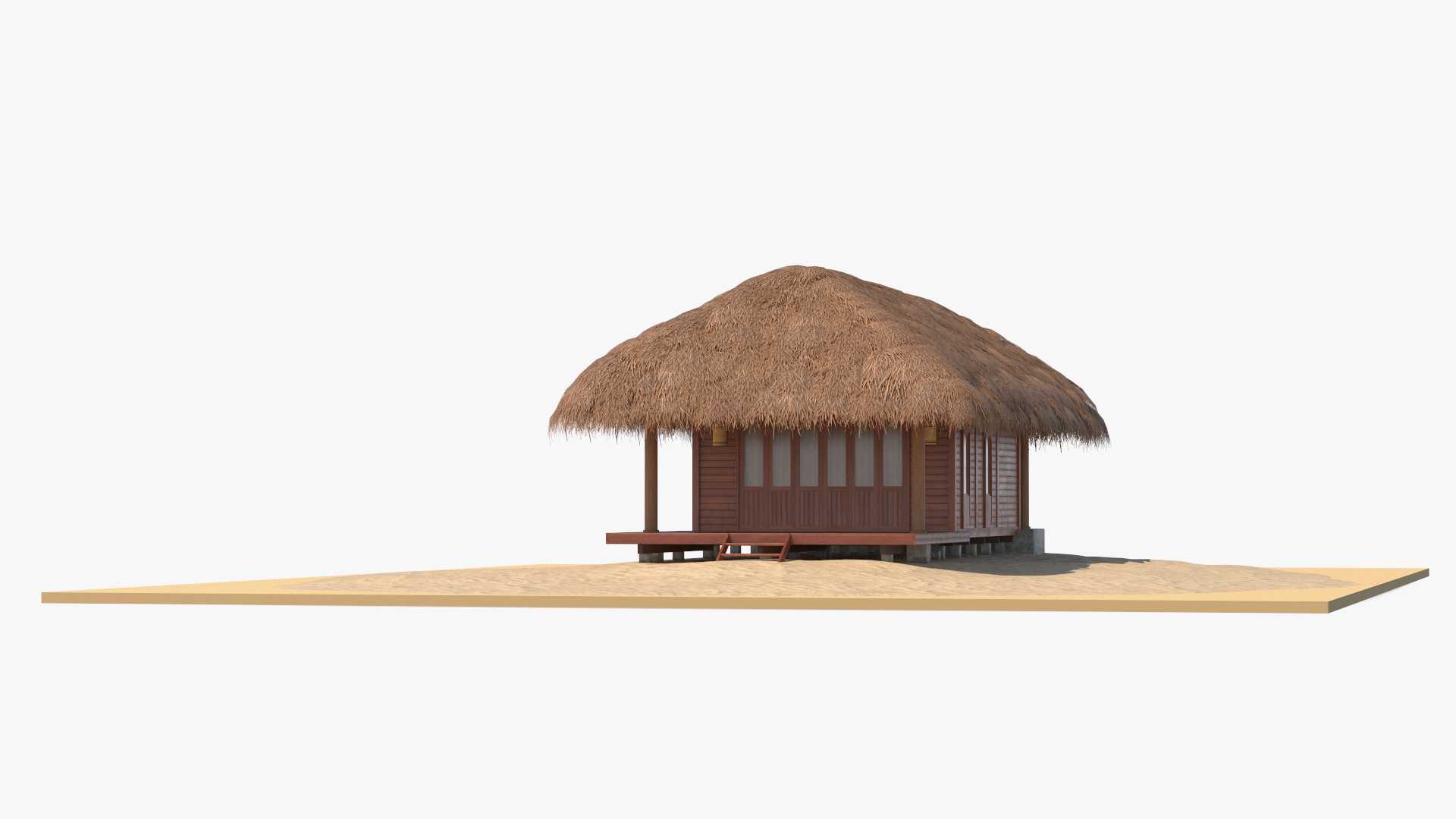 3D Thatched Roof Beach Hut model