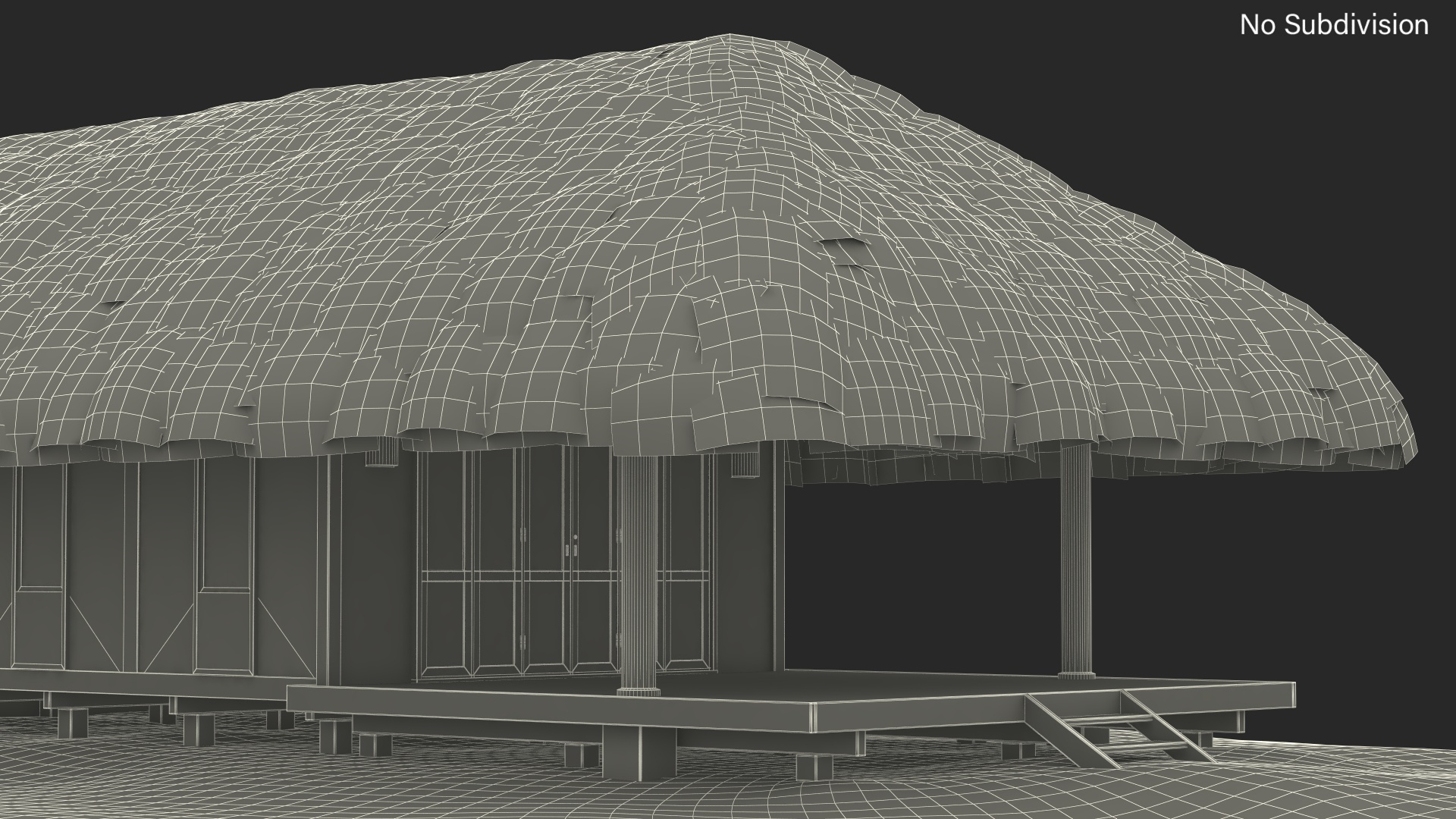 3D Thatched Roof Beach Hut model