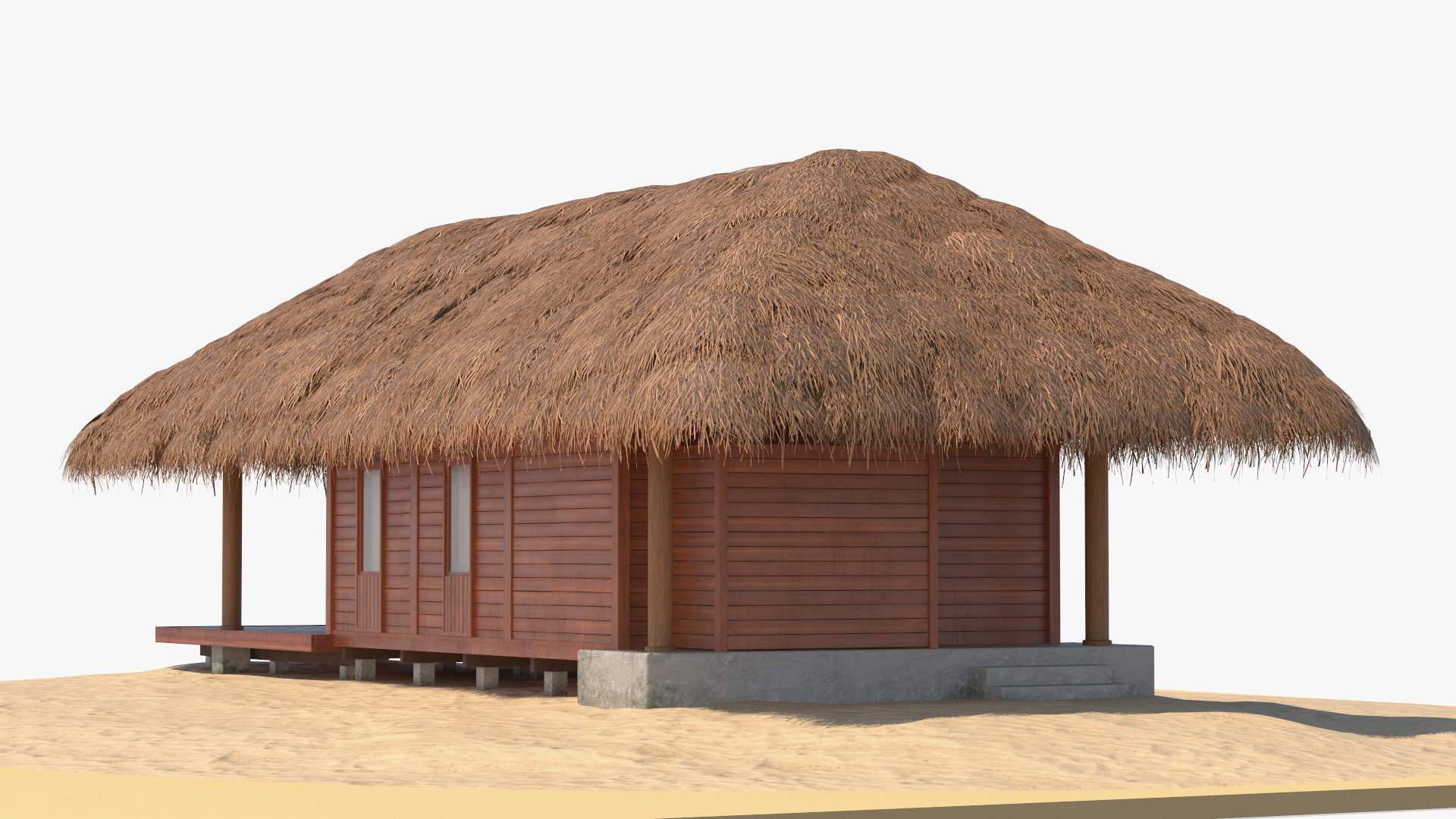 3D Thatched Roof Beach Hut model