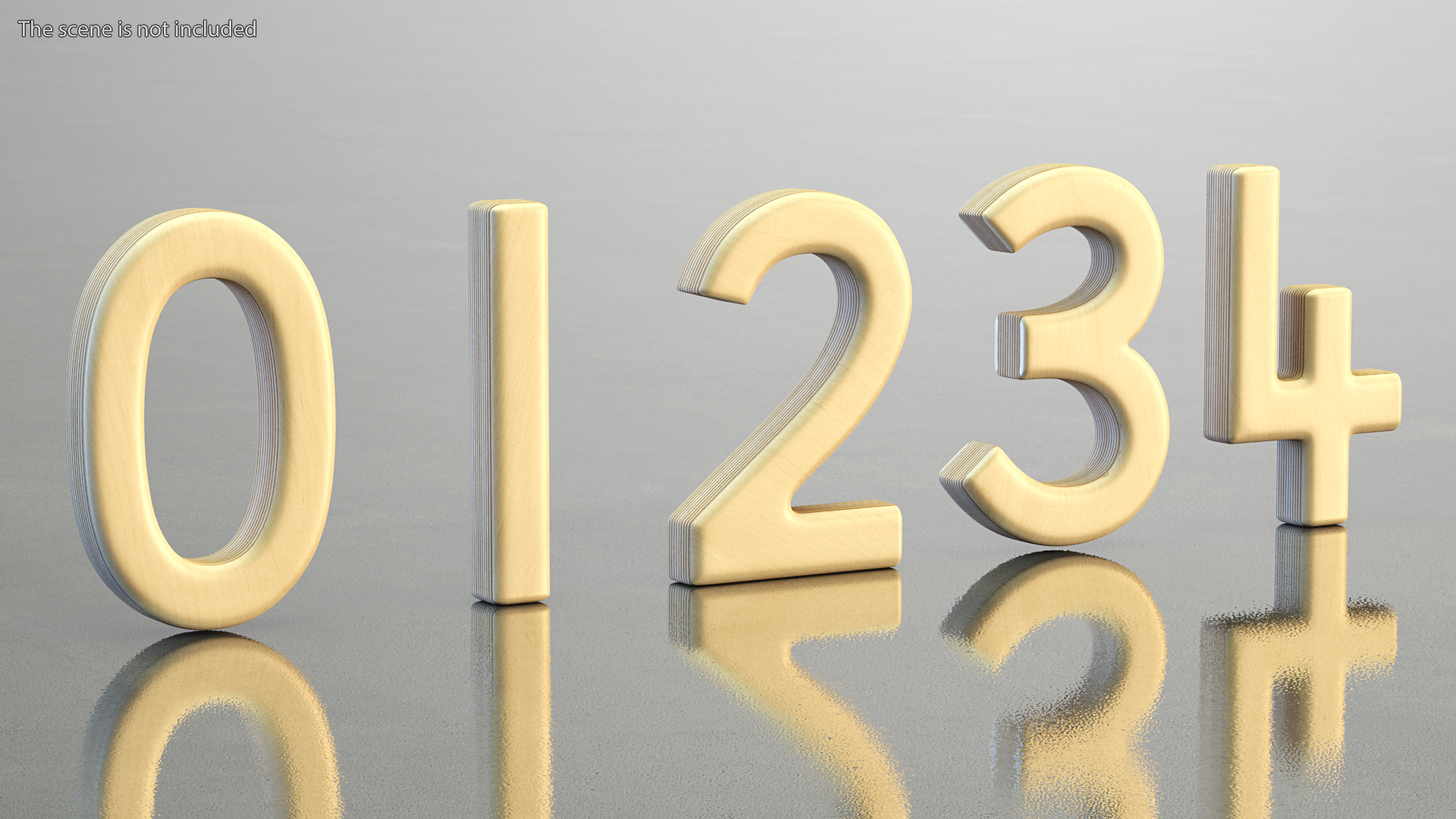 Plywood Numbers Set 3D model