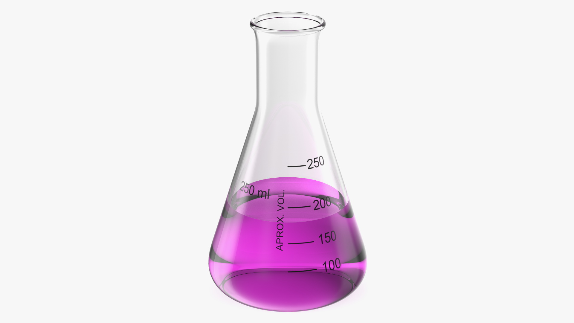 Potassium Permanganate in Narrow Mouth Erlenmeyer Flask 250 ml 3D