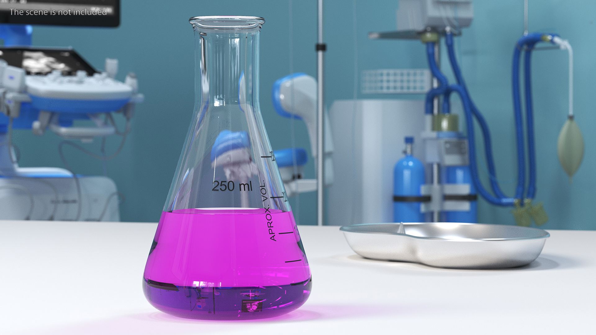 Potassium Permanganate in Narrow Mouth Erlenmeyer Flask 250 ml 3D