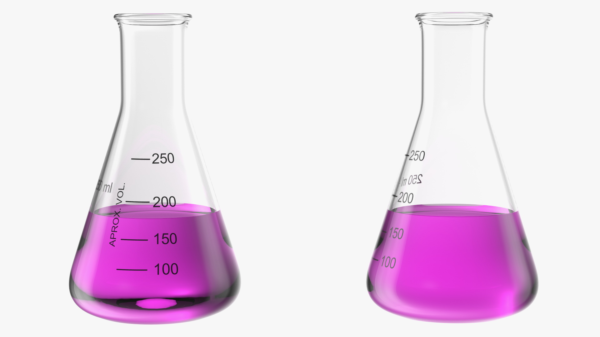 Potassium Permanganate in Narrow Mouth Erlenmeyer Flask 250 ml 3D